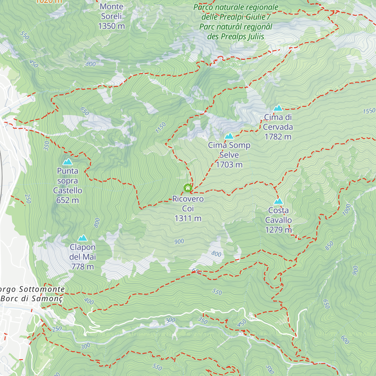 Ricovero Coi map