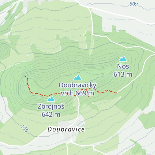 Map of Doubravický vrch
