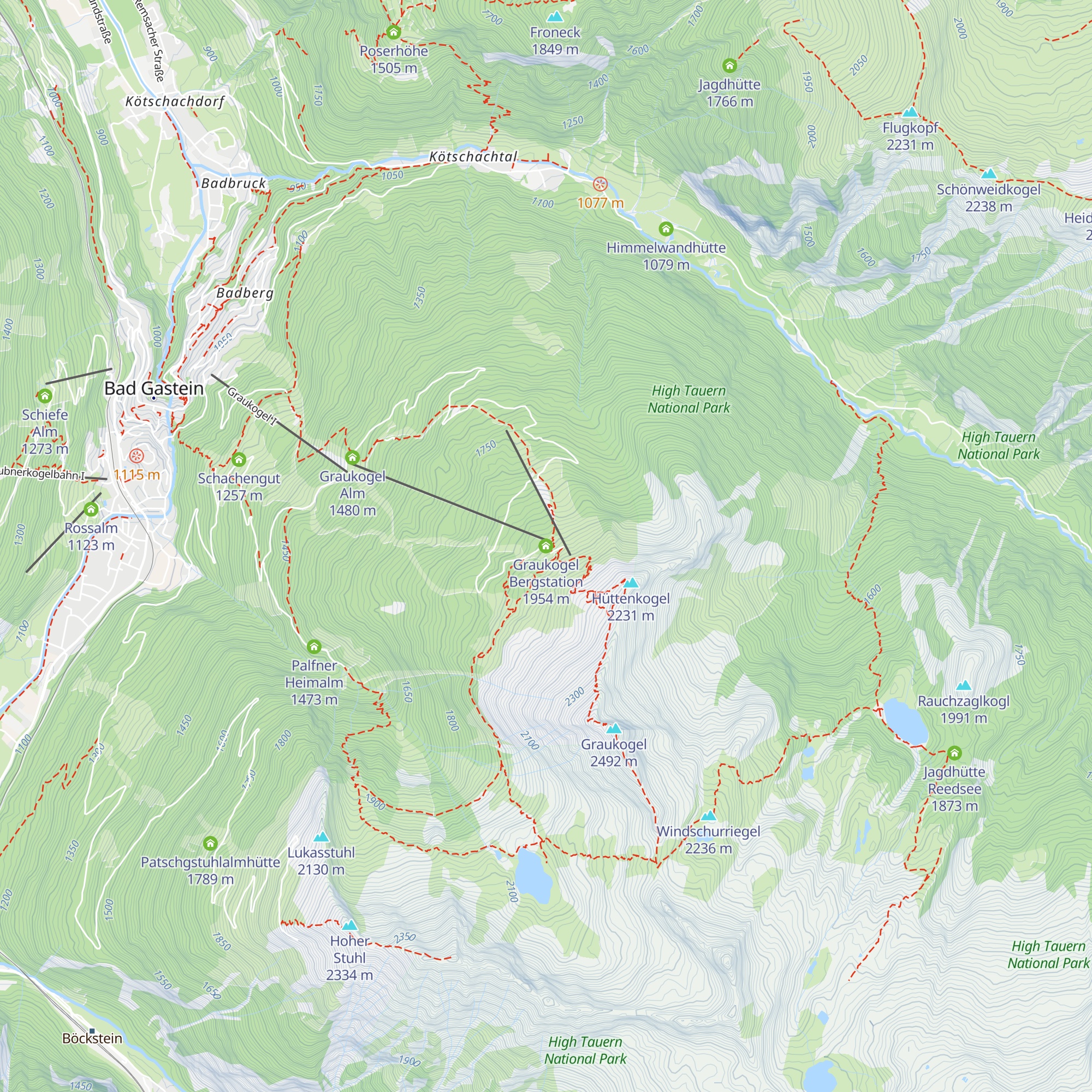 Graukogel Bergstation map