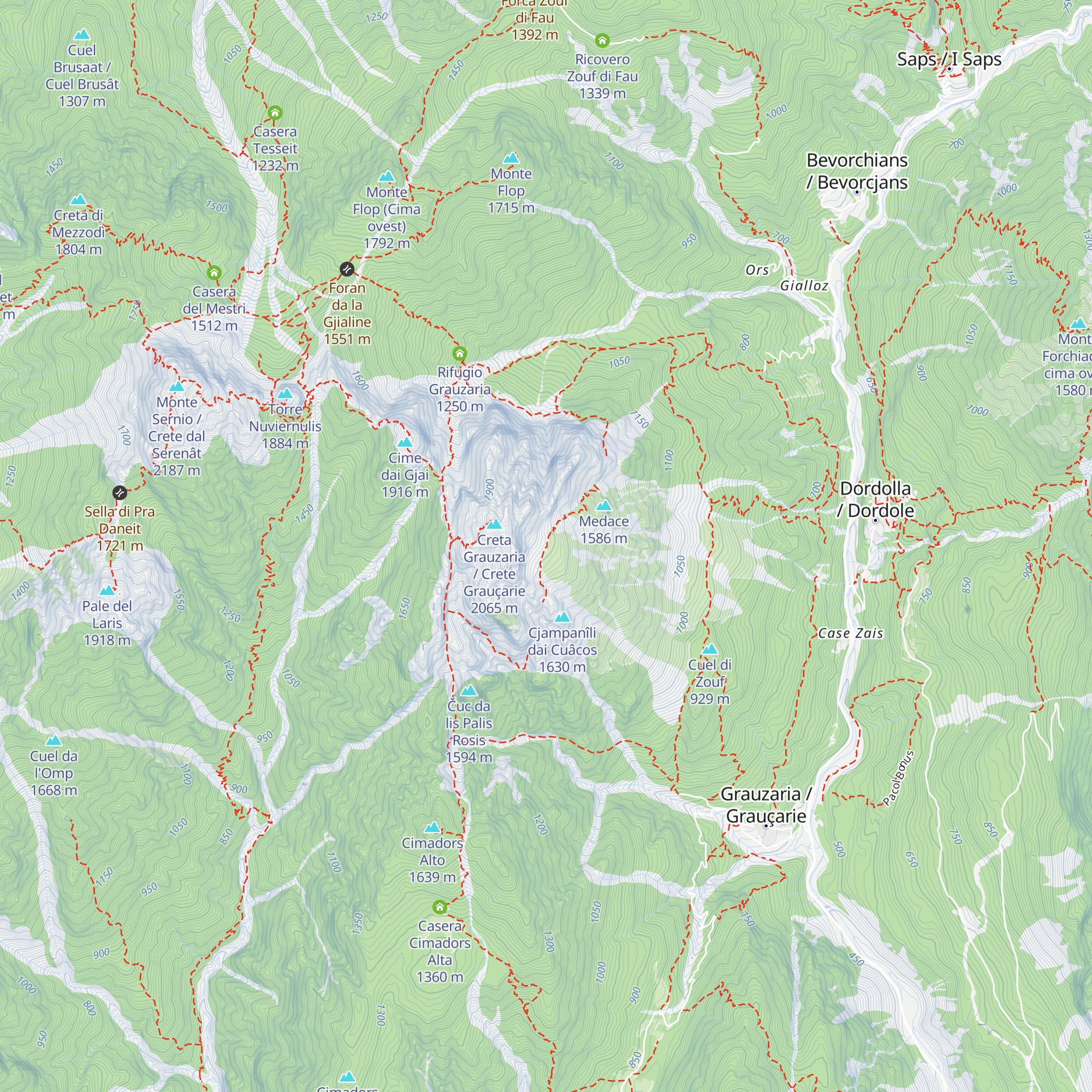 Bivacco Dionisio Feruglio map
