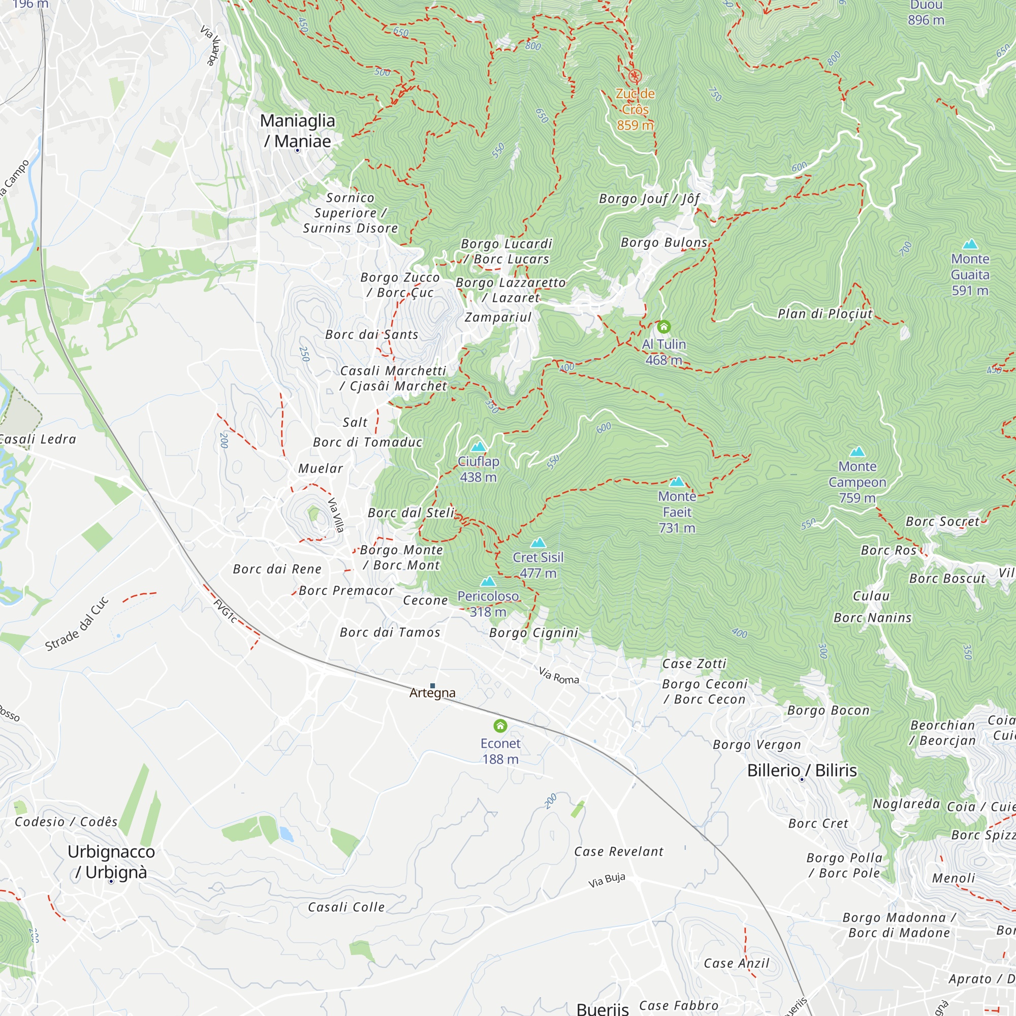 Stali de Tine map