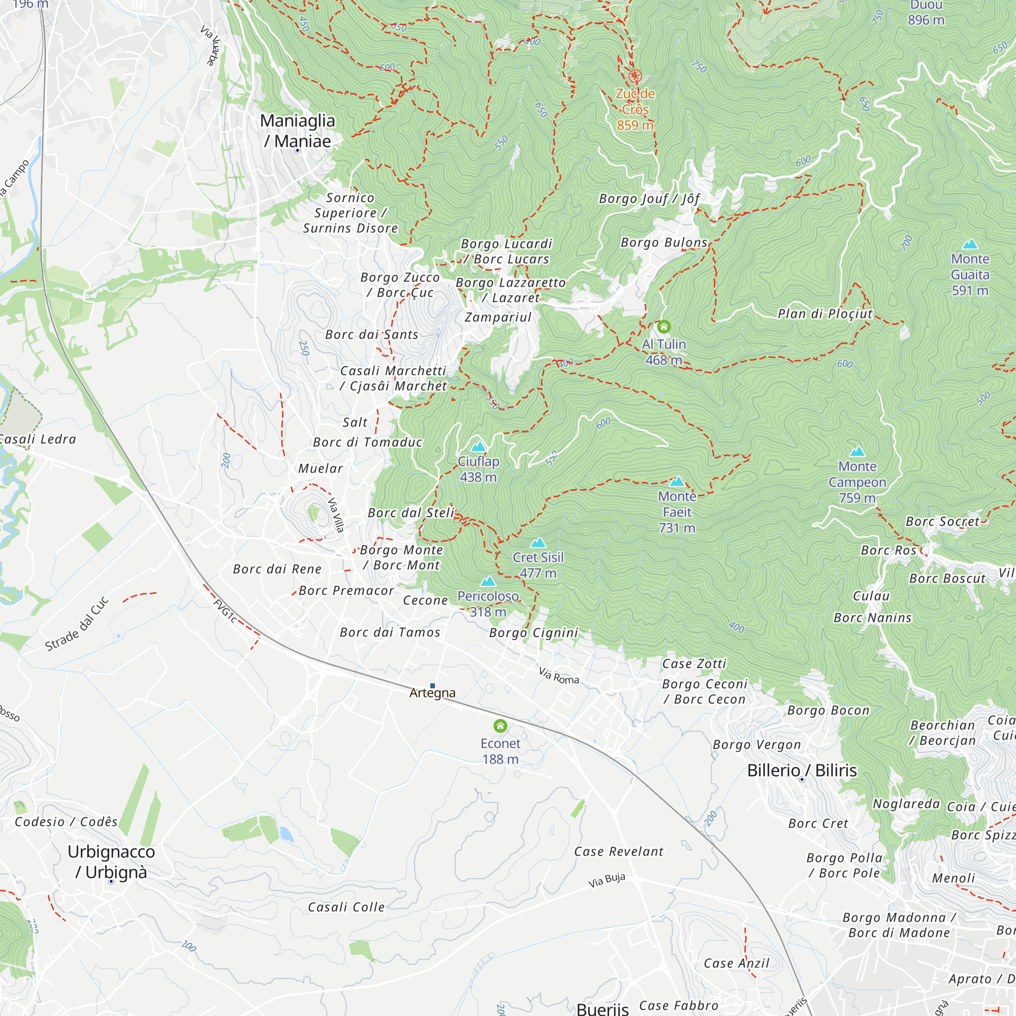 Stali de Tine map