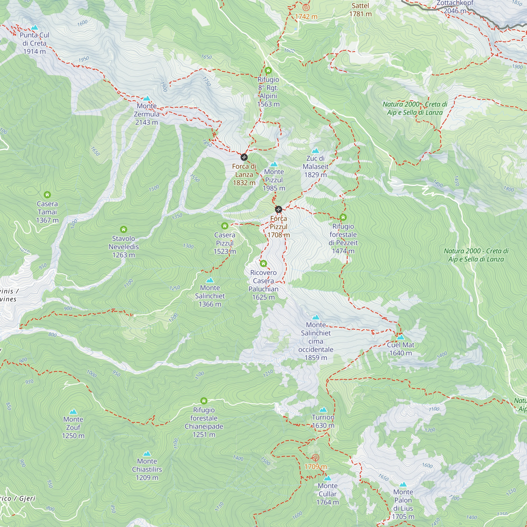 Ricovero Casera Paluchian map