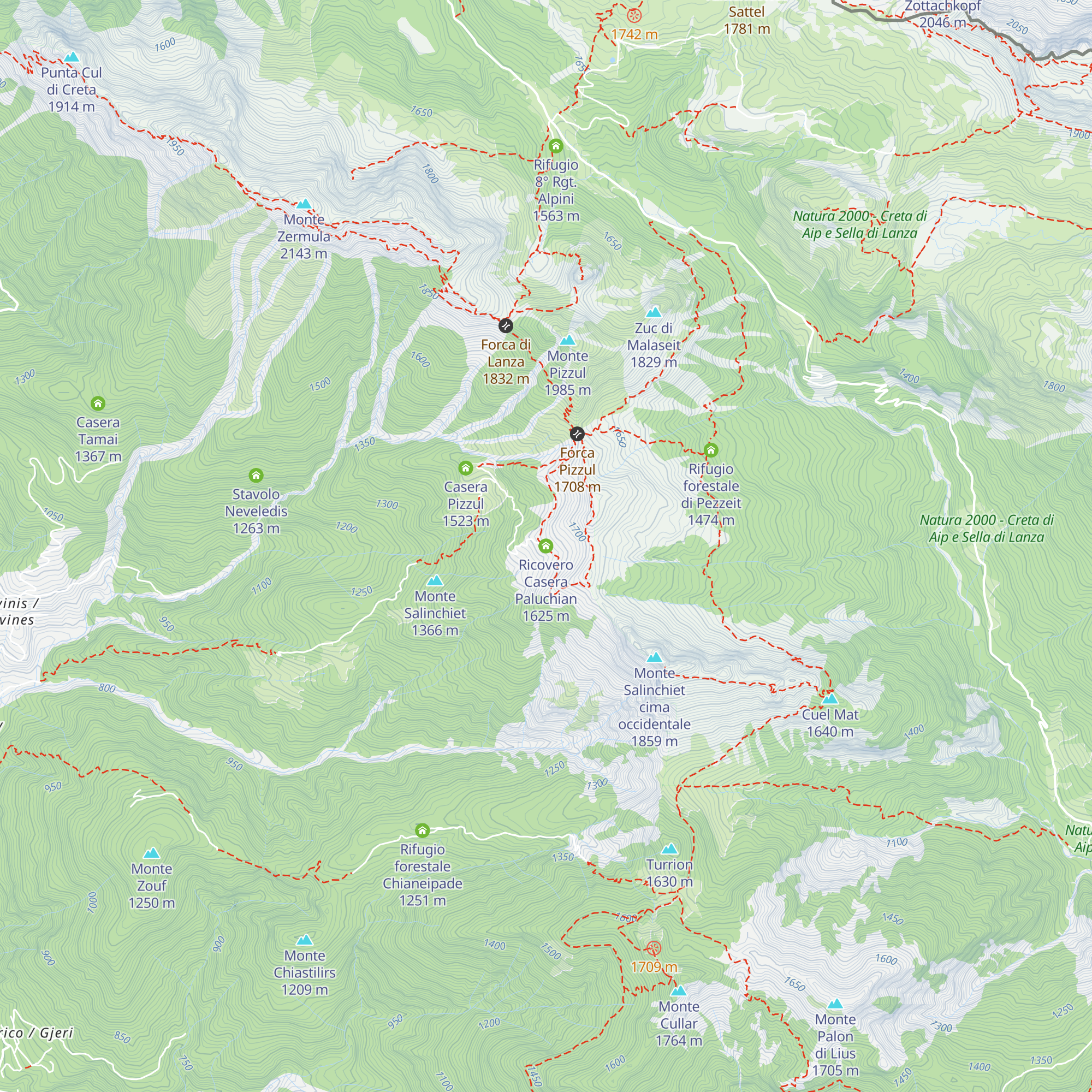 Ricovero Casera Paluchian map