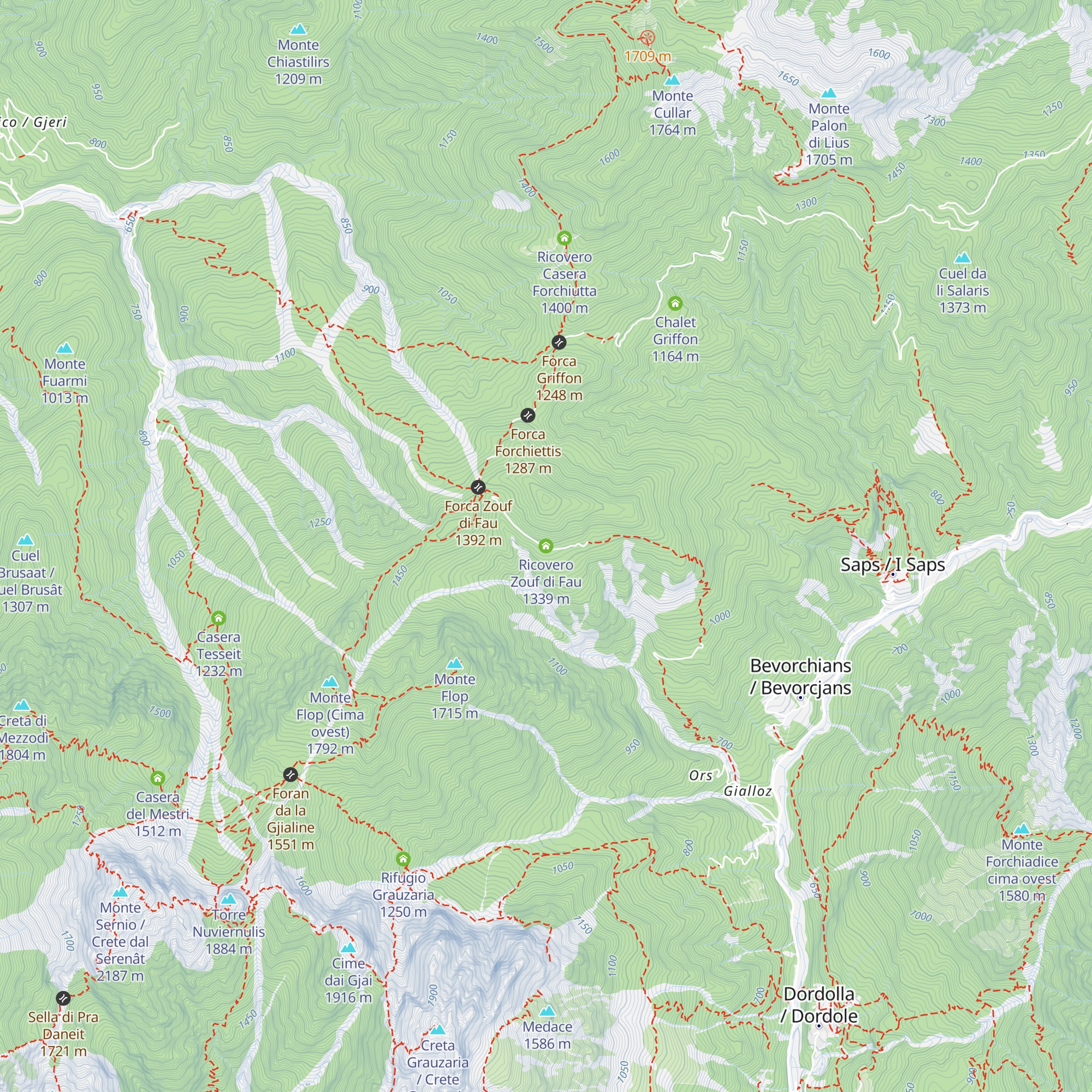 Ricovero Zouf di Fau map