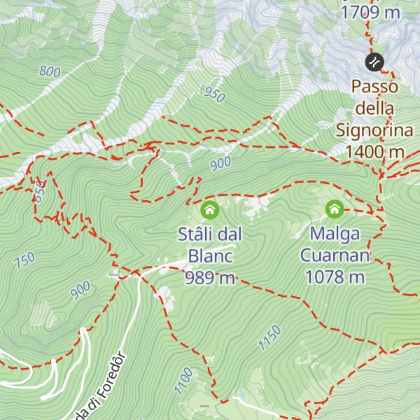 Map of Stâli dal Blanc