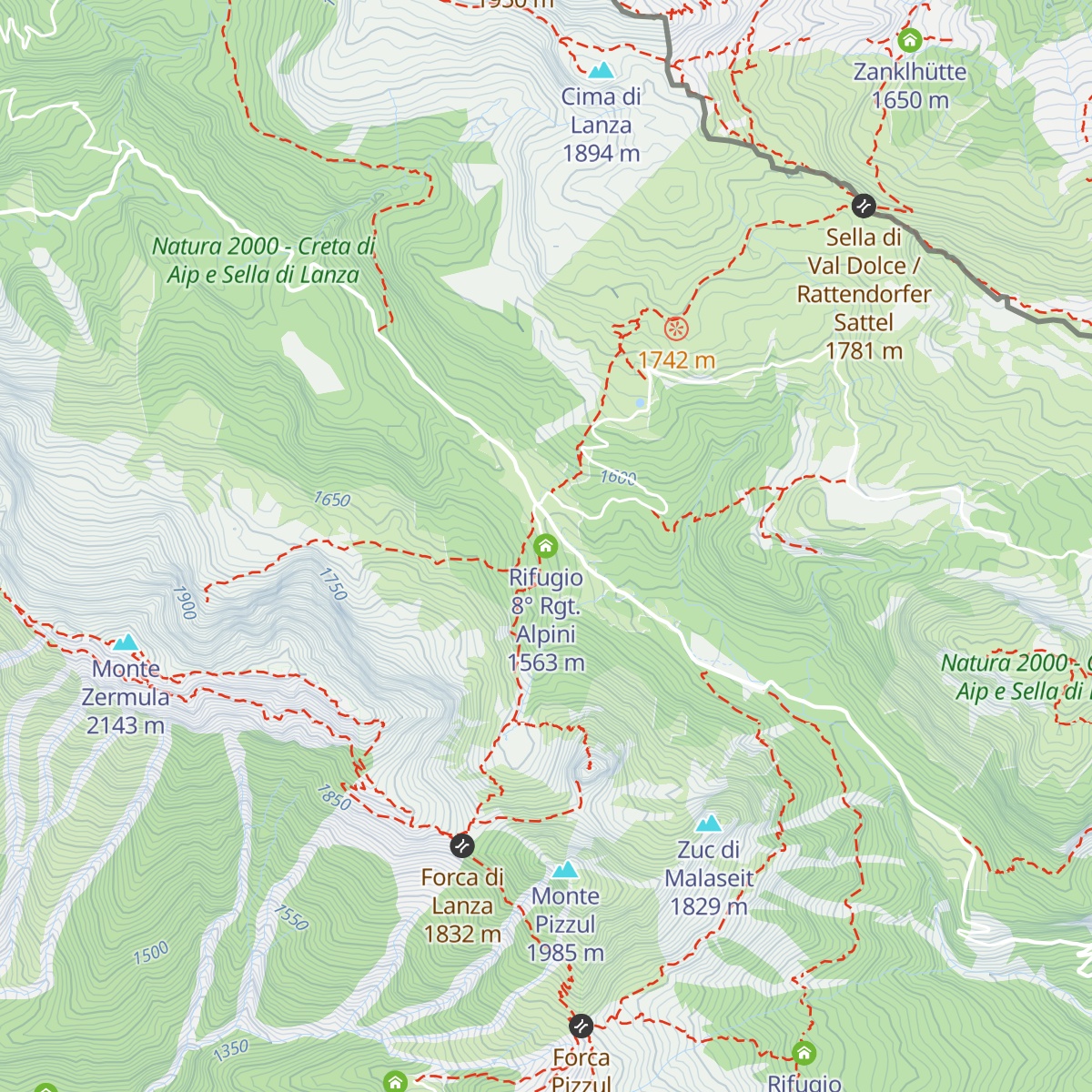 Rifugio 8° Rgt. Alpini map
