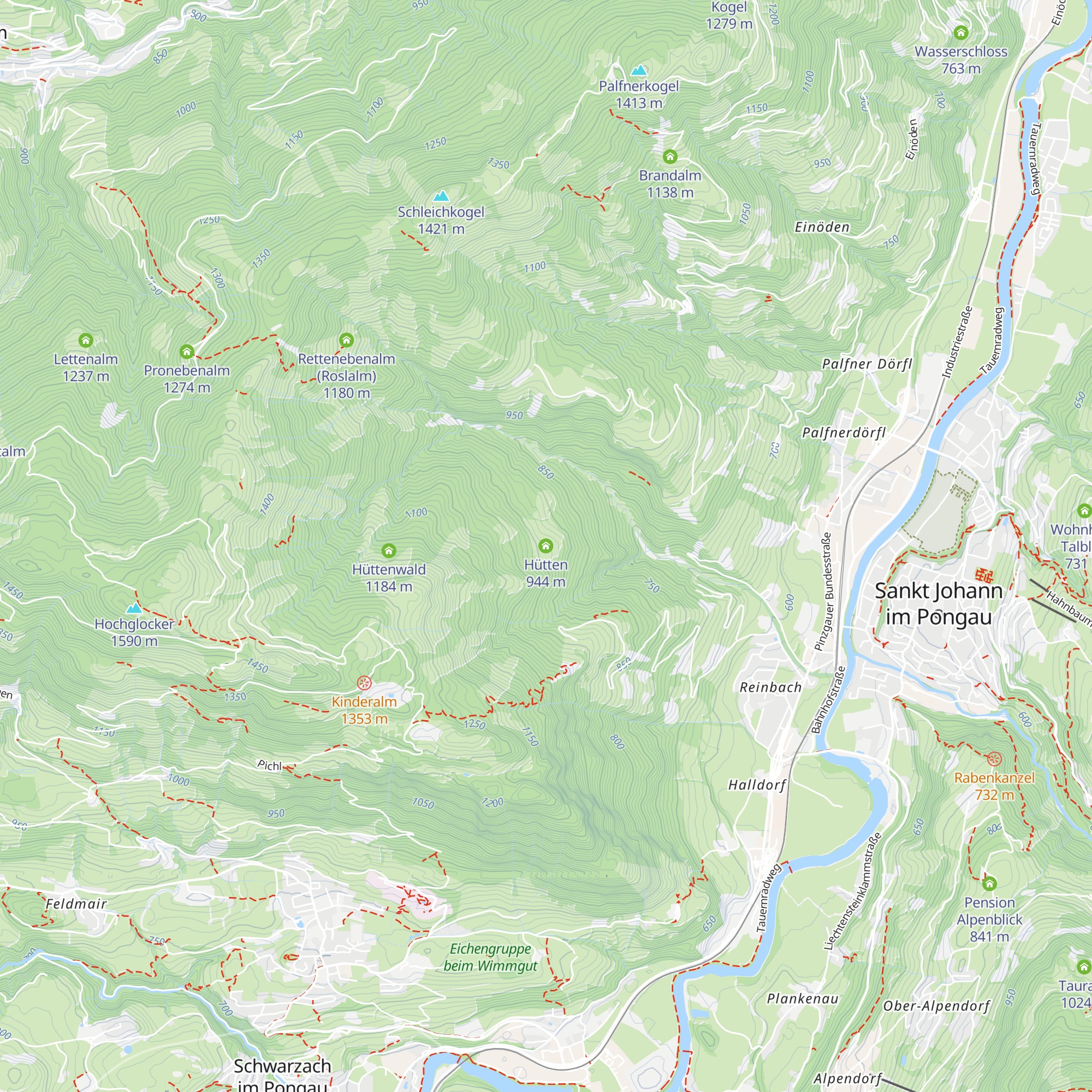 Hütten map