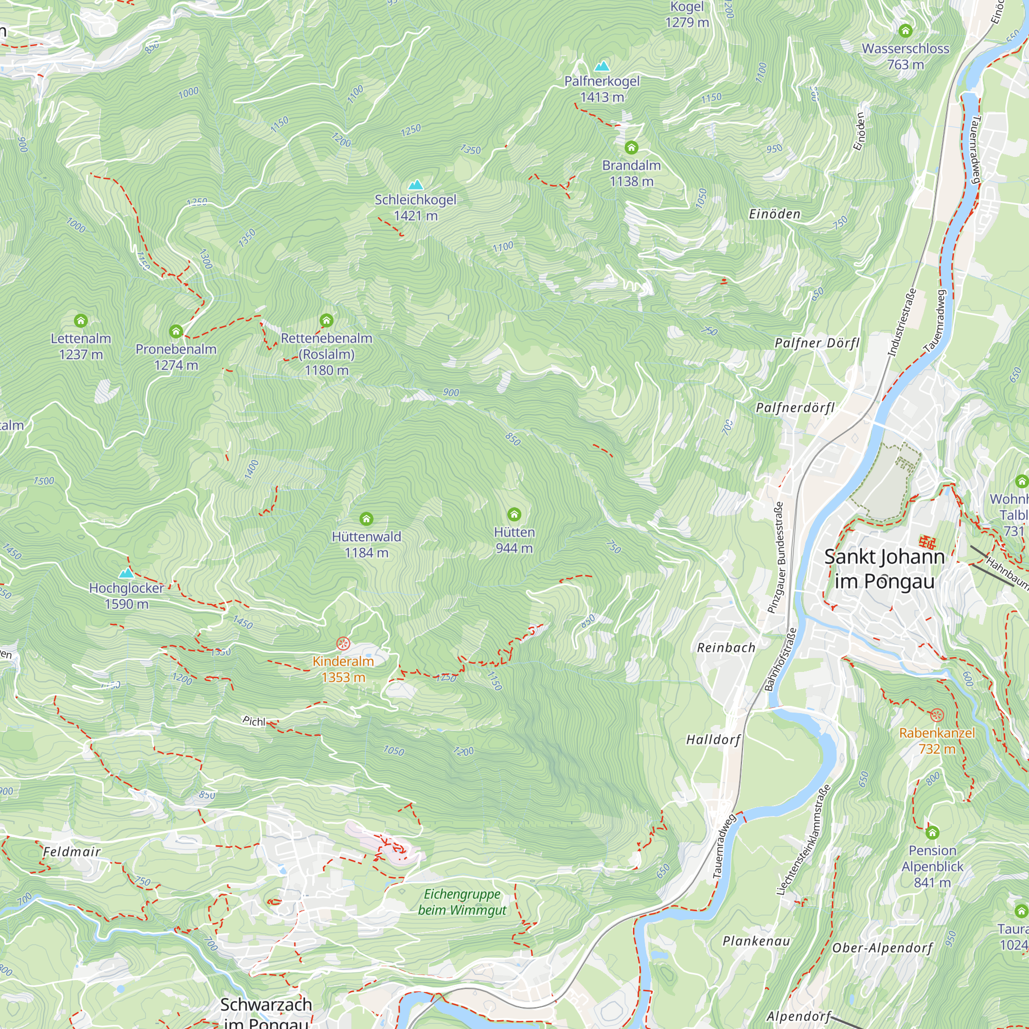 Hütten map