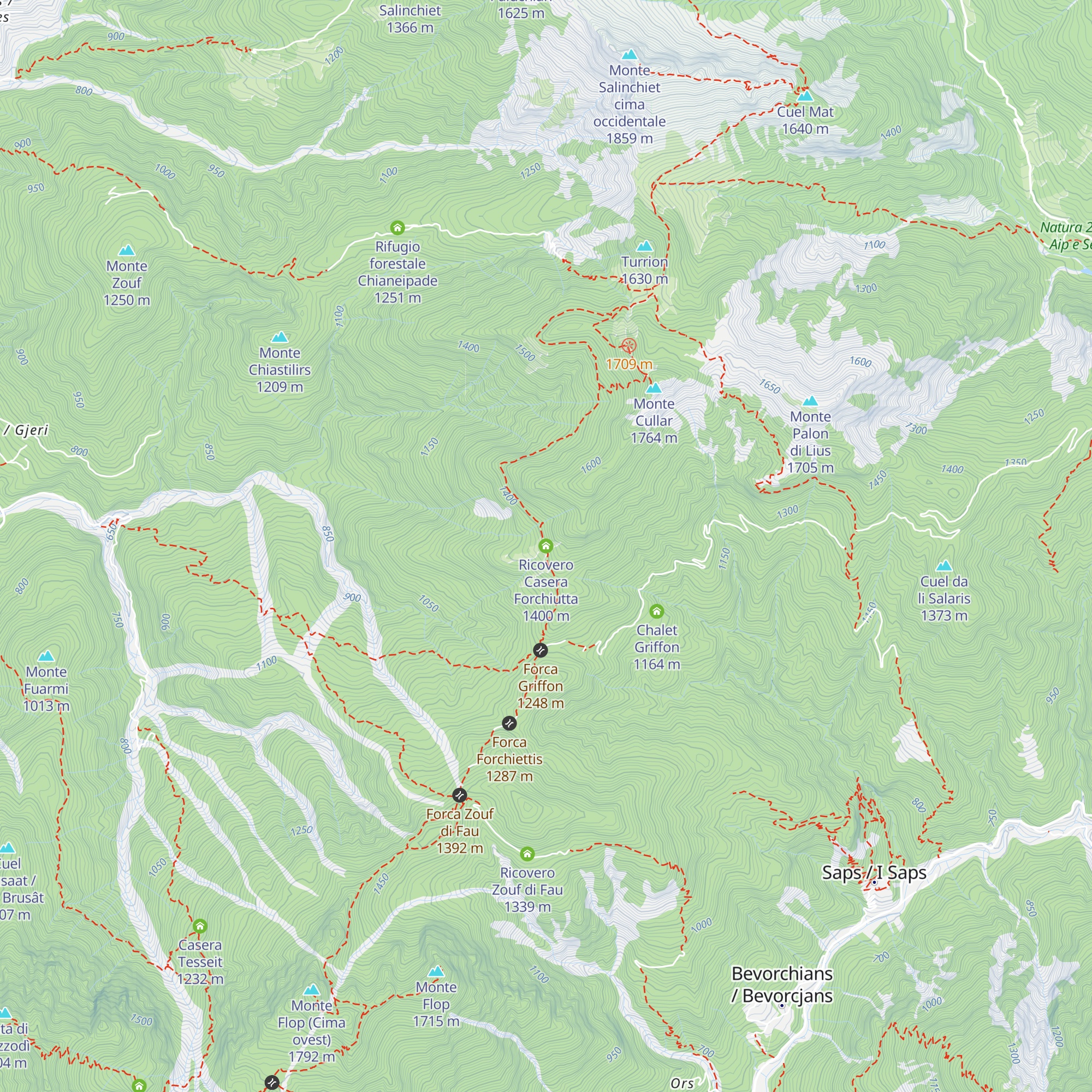 Ricovero Casera Forchiutta map