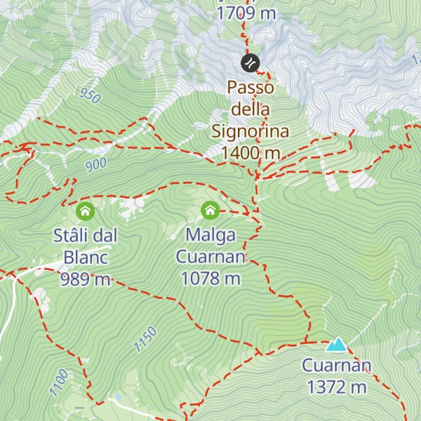Map of Malga Cuarnan