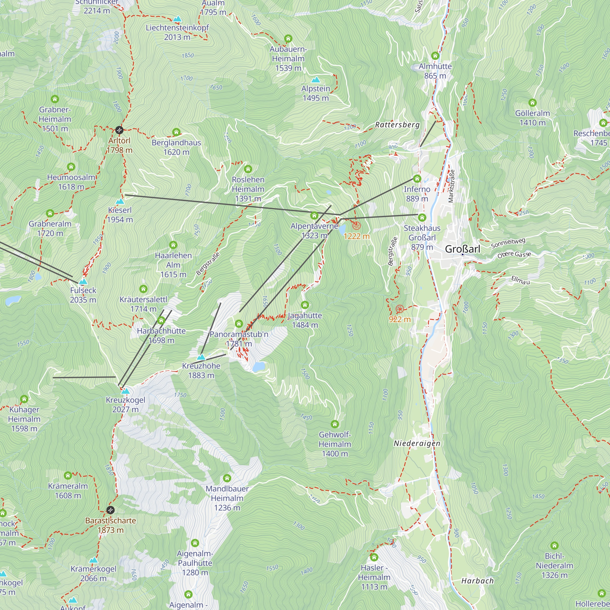 Jagahütte map