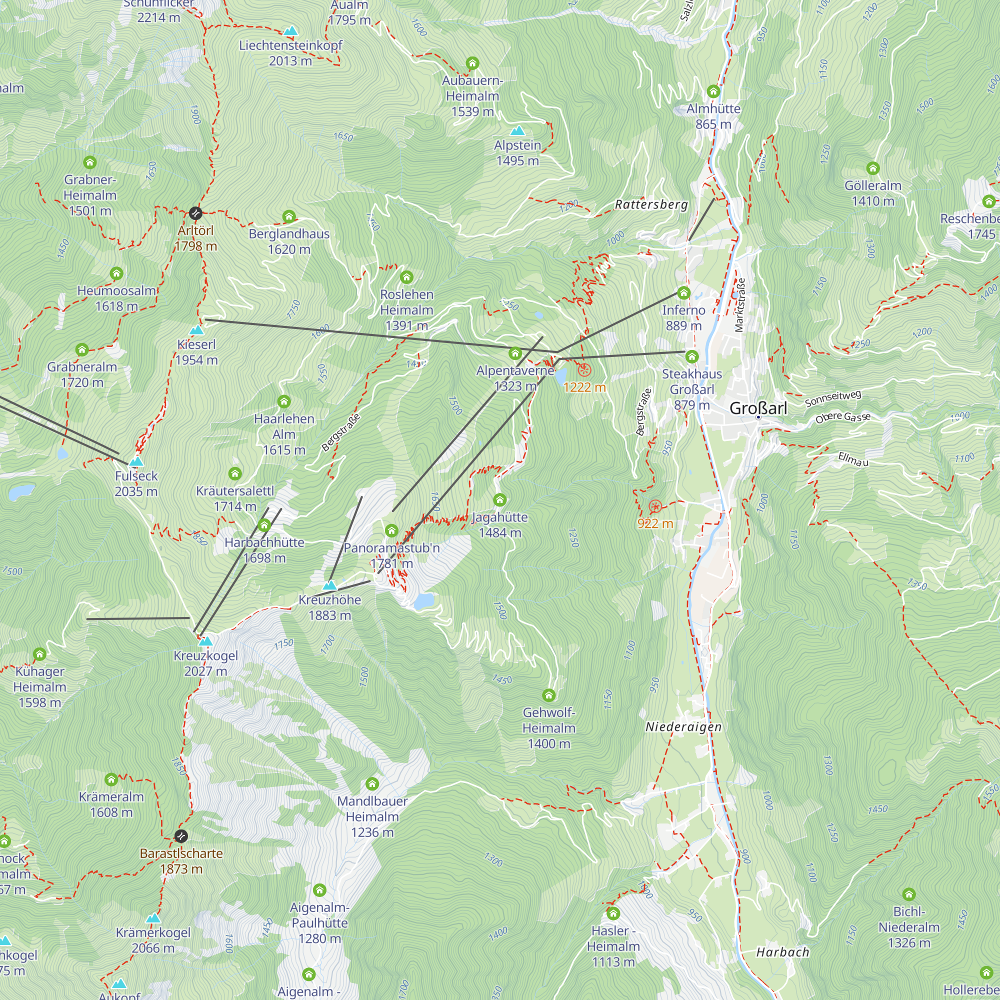 Jagahütte map