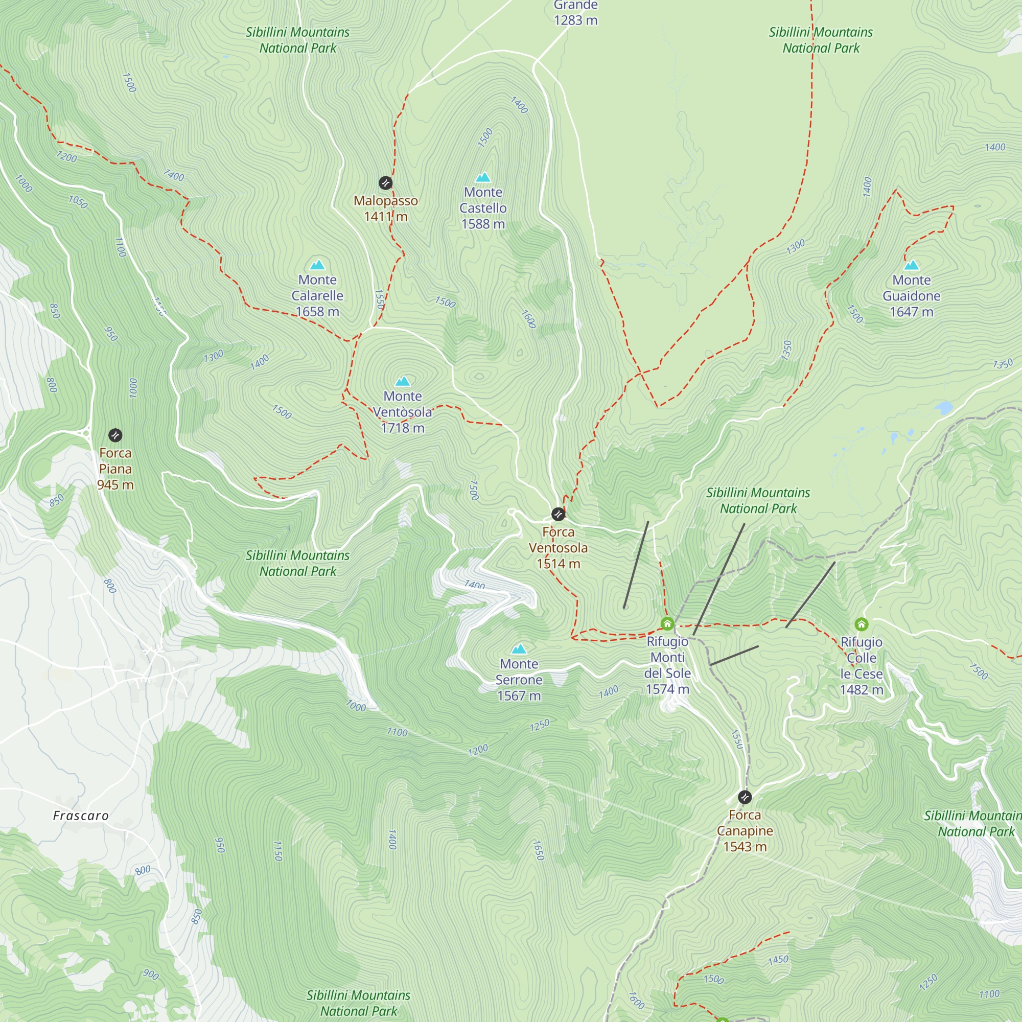 Rifugio Perugia map