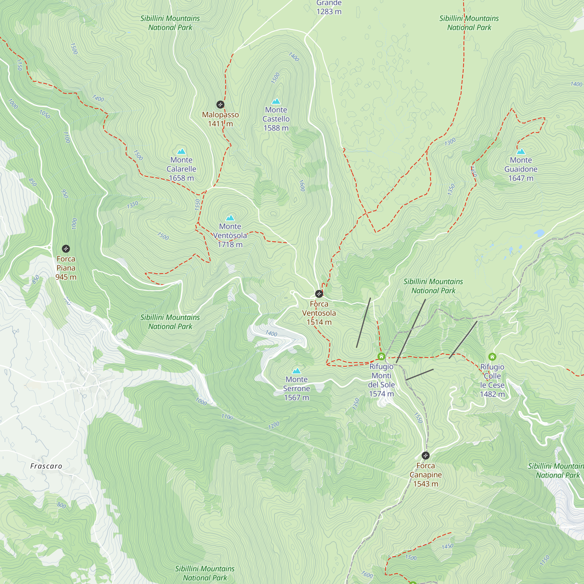 Rifugio Perugia map