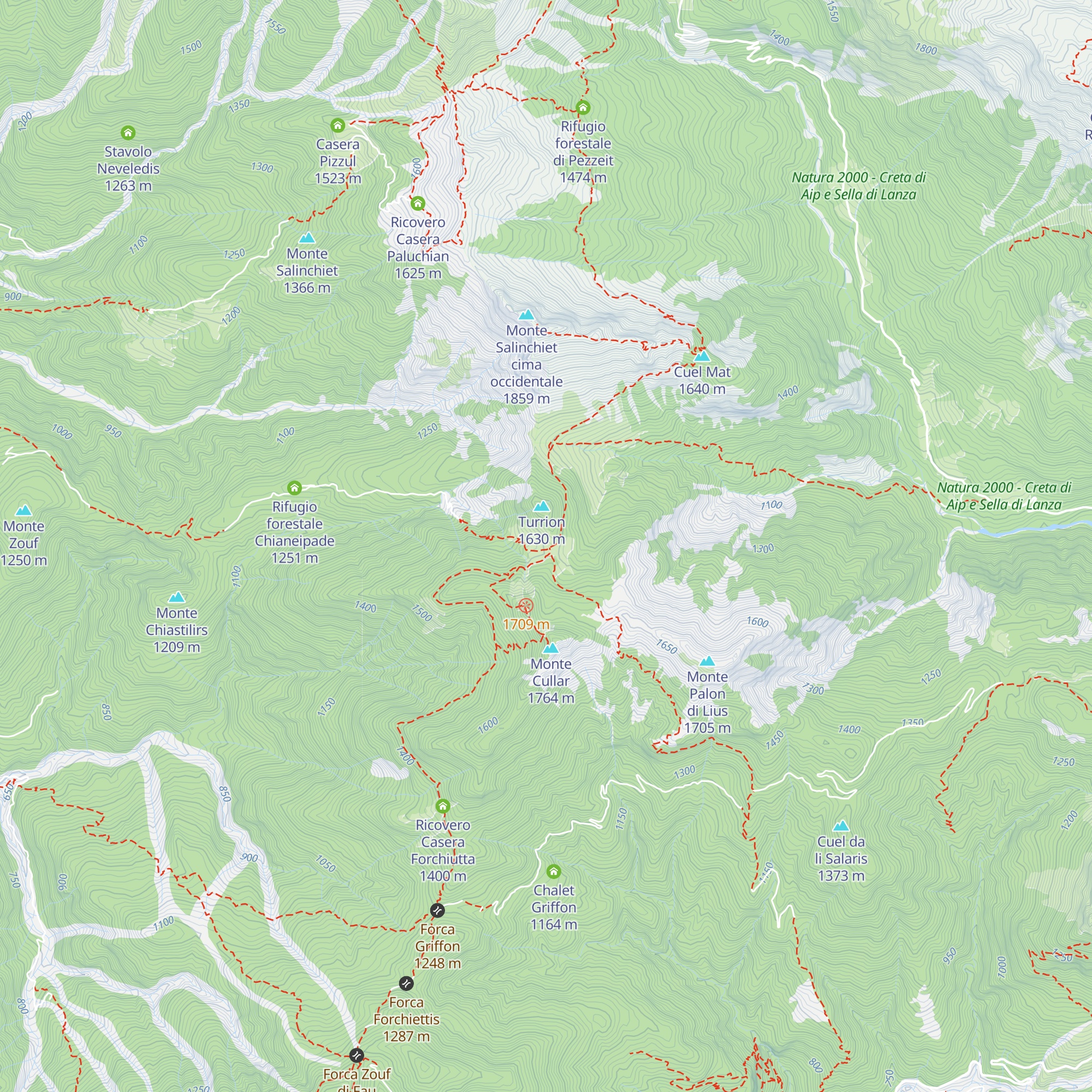 Ricovero Casera Turriee map