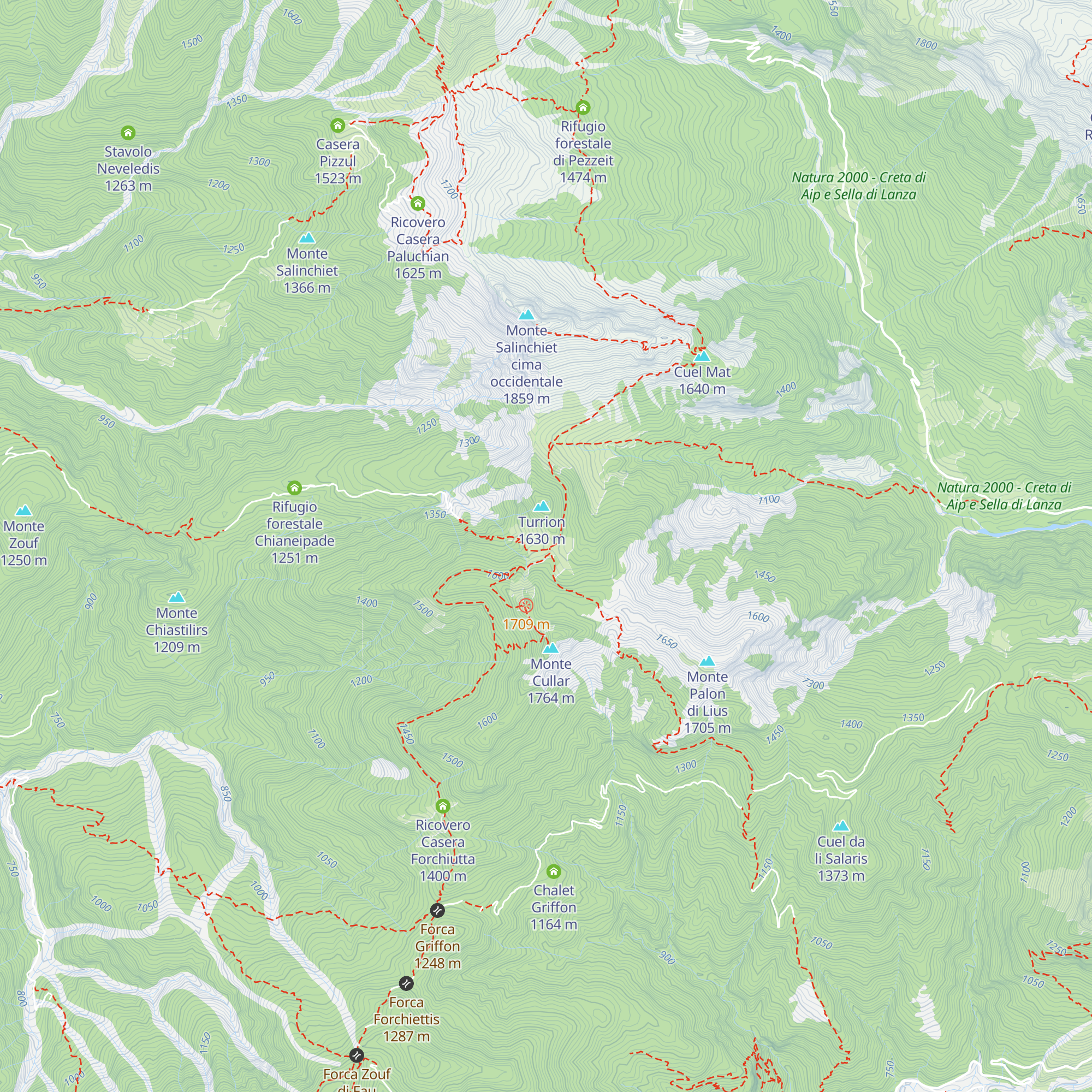 Ricovero Casera Turriee map
