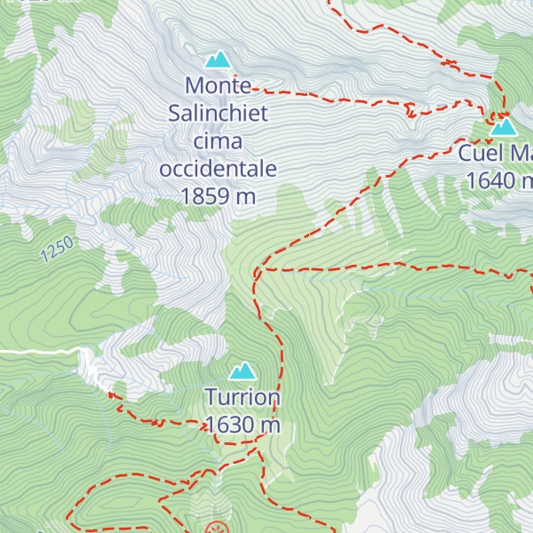 Map of Casera Pradulina