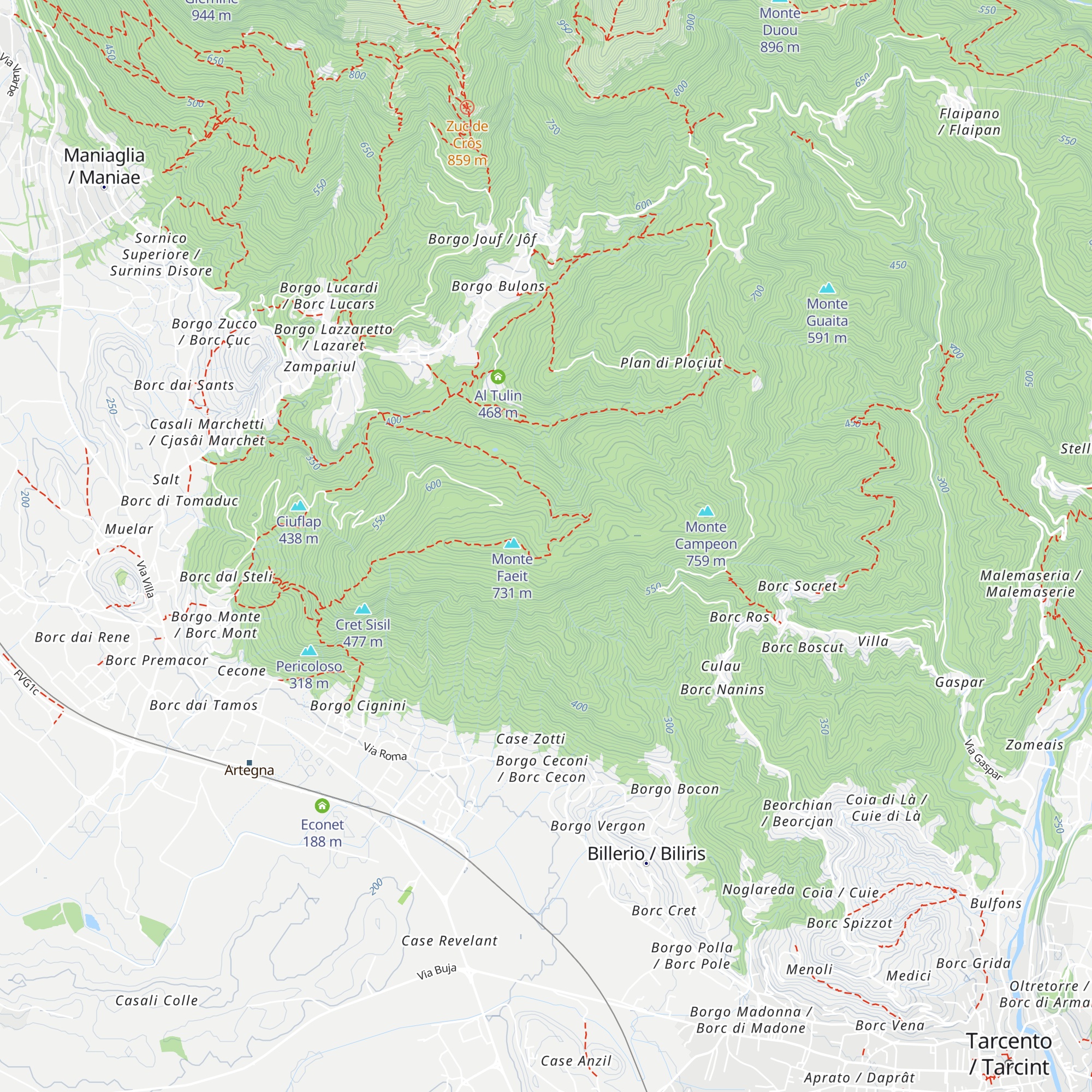 Malga Barbana map