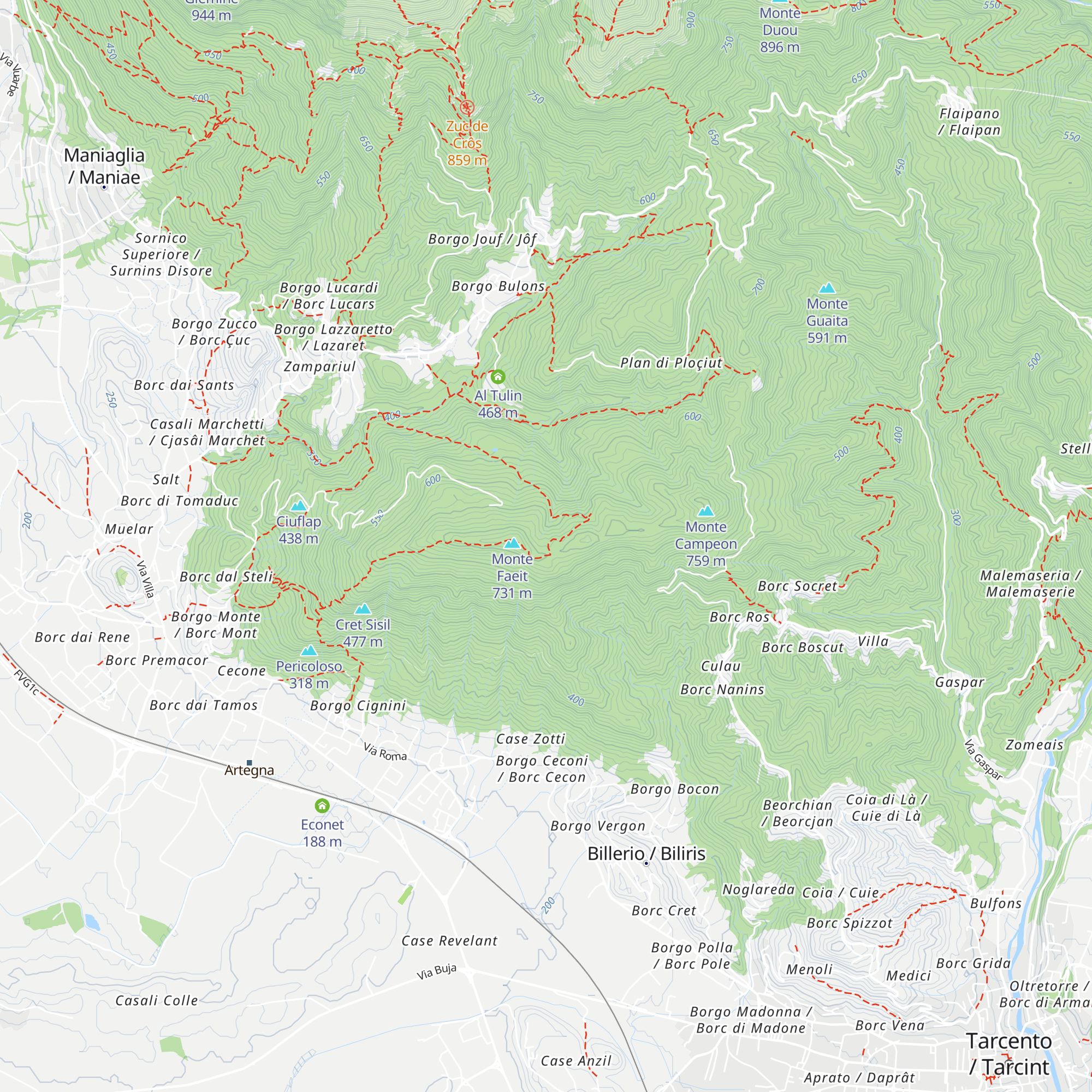 Malga Barbana map