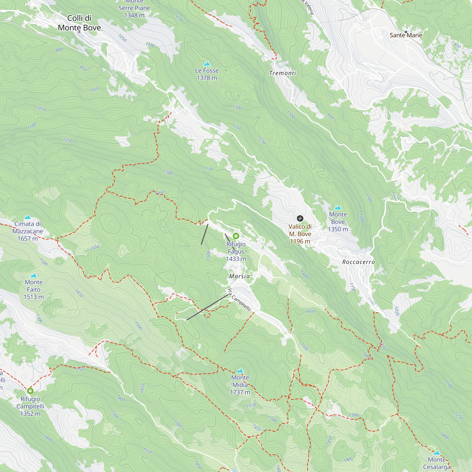 Rifugio Fagus map
