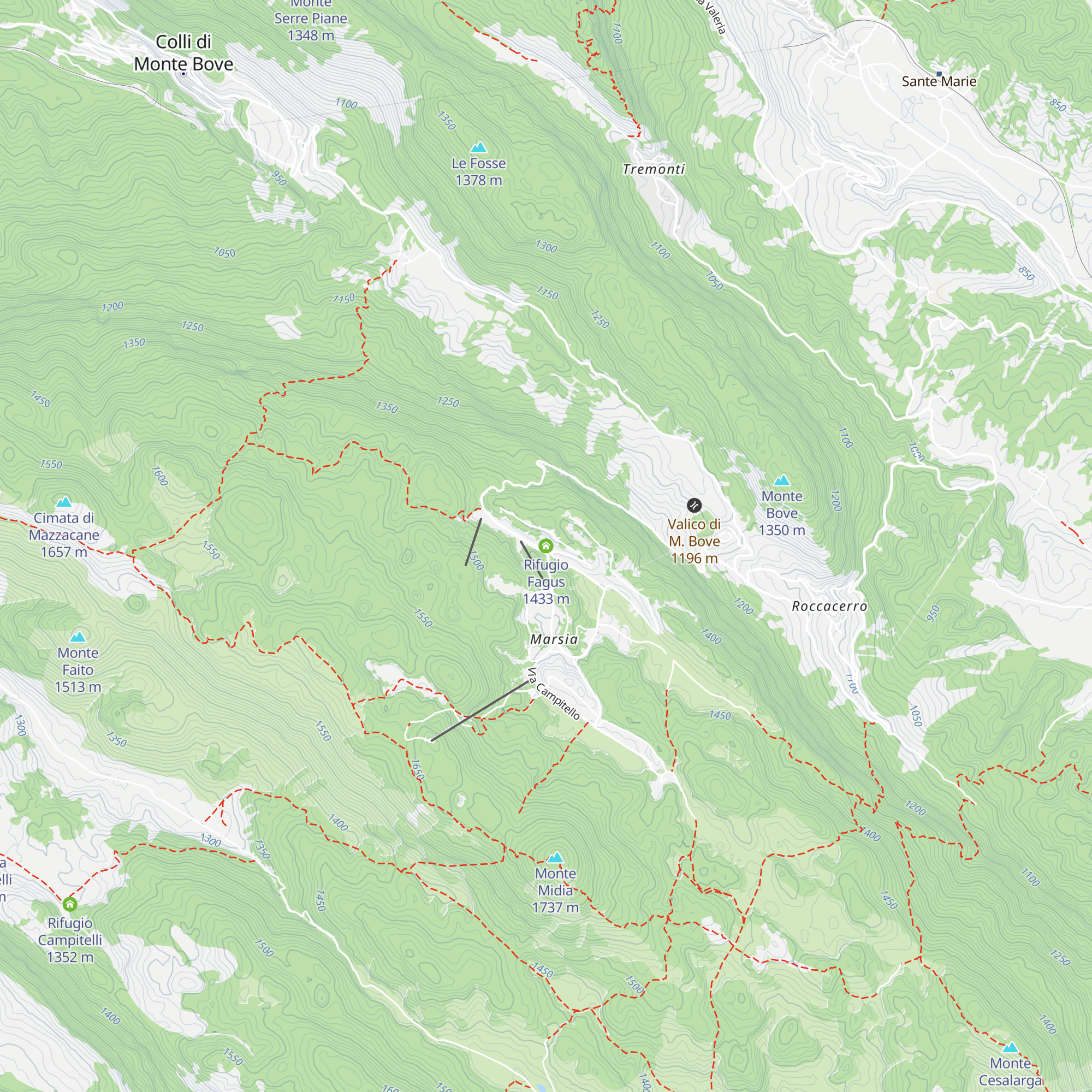 Rifugio Fagus map