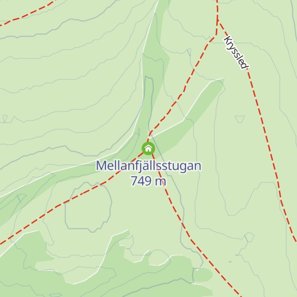 Map of Mellanfjällsstugan