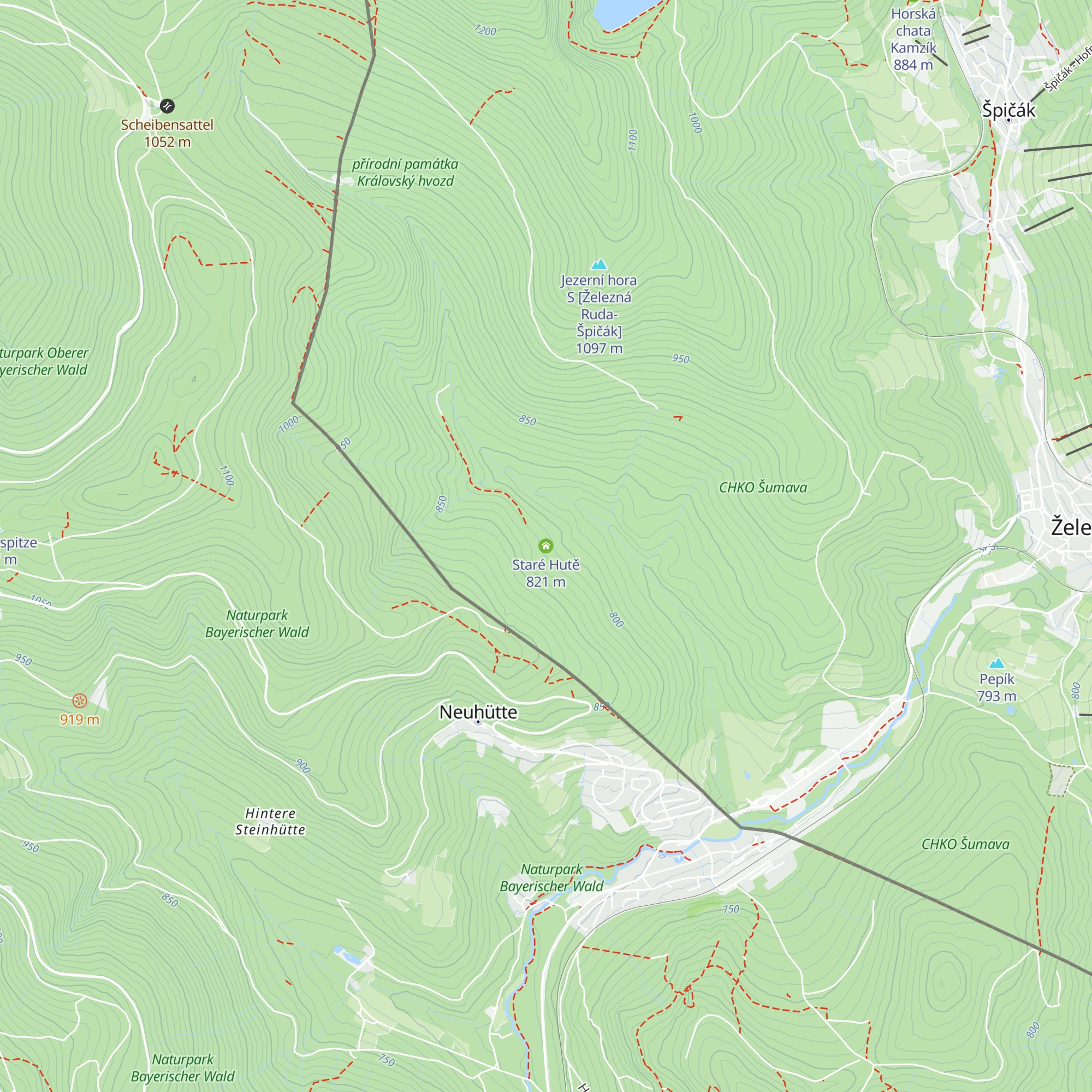 Staré Hutě map
