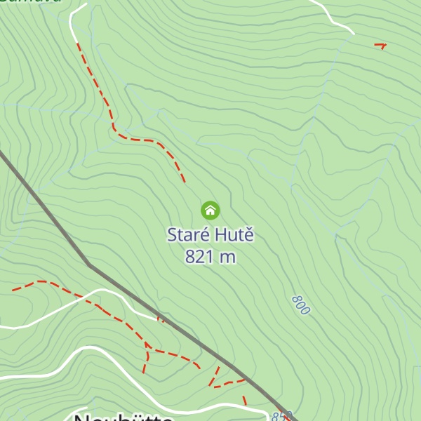 Map of Staré Hutě