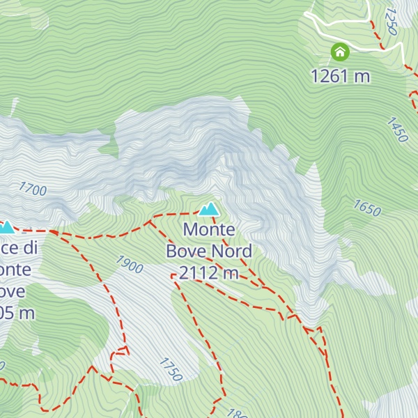 Map of Monte Bove Nord
