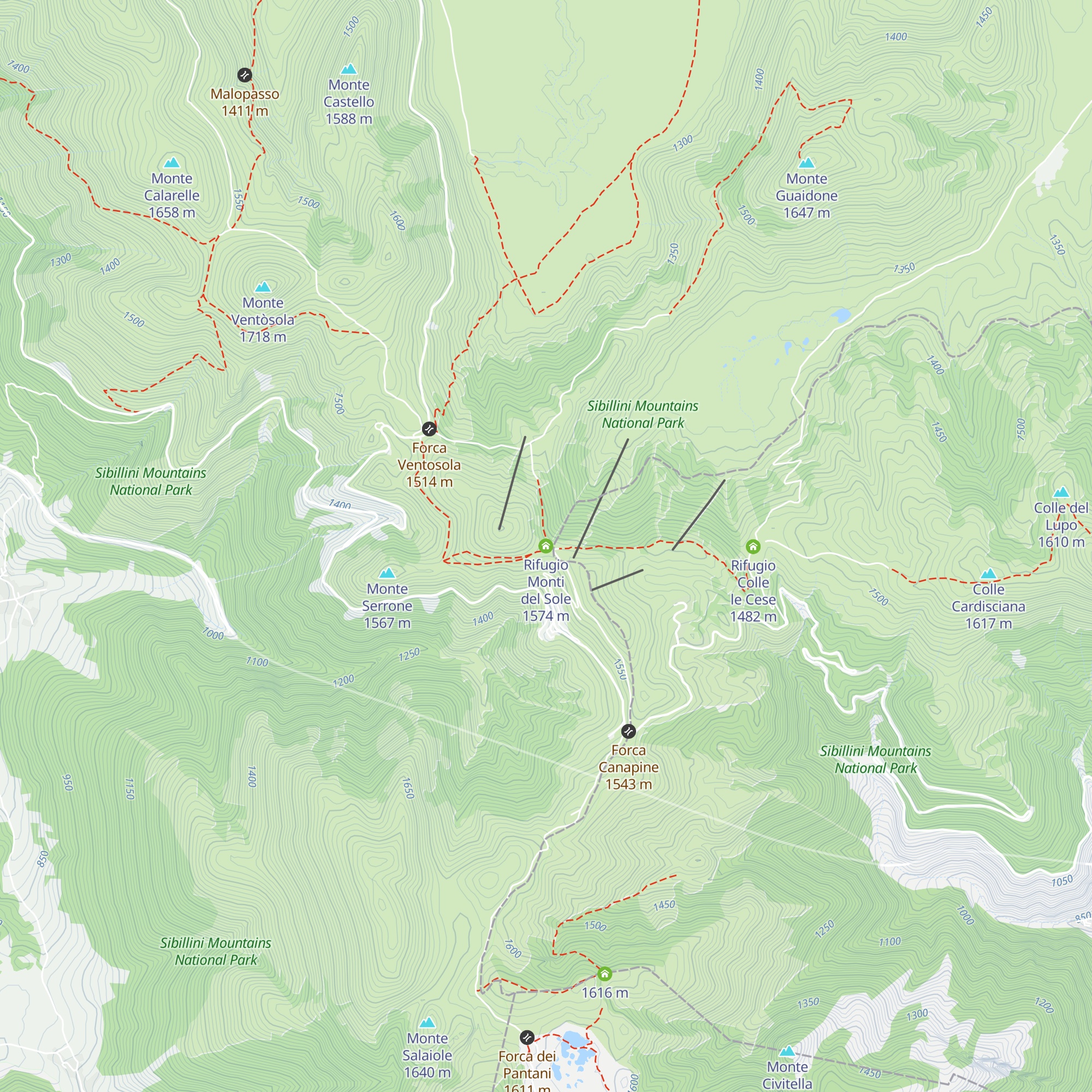 Rifugio Monti del Sole map