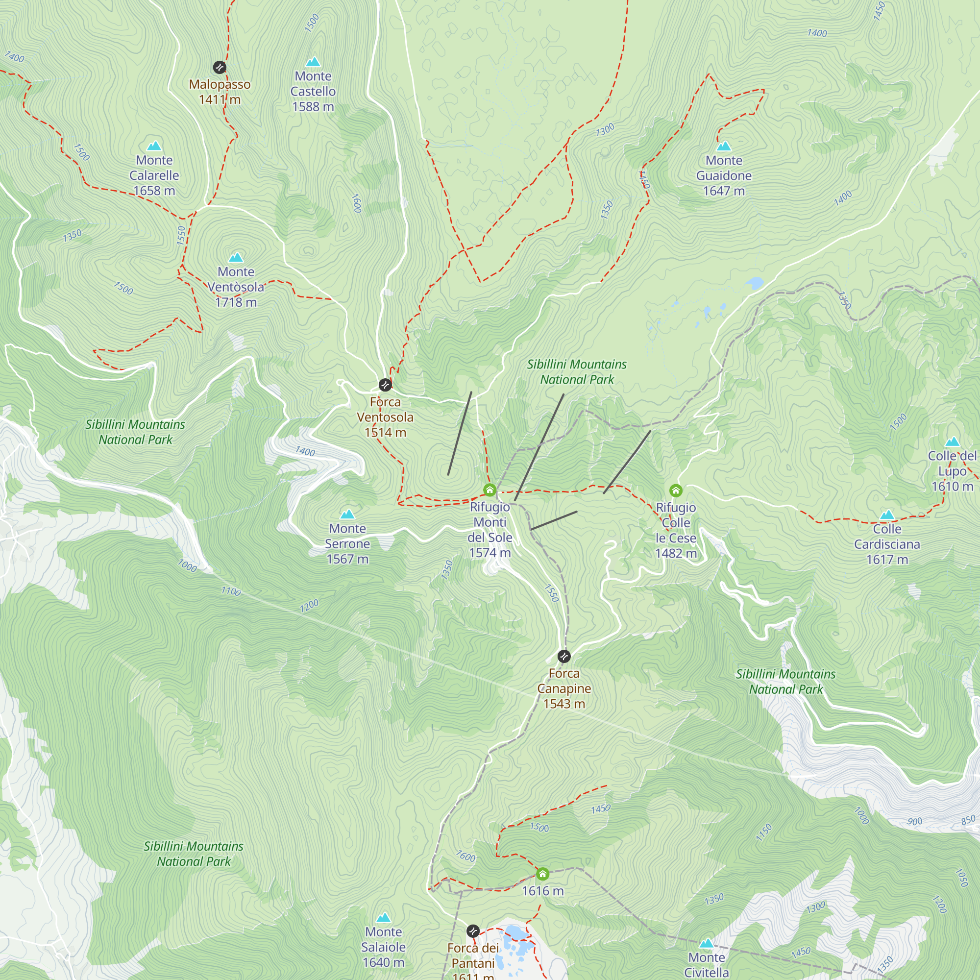 Rifugio Monti del Sole map