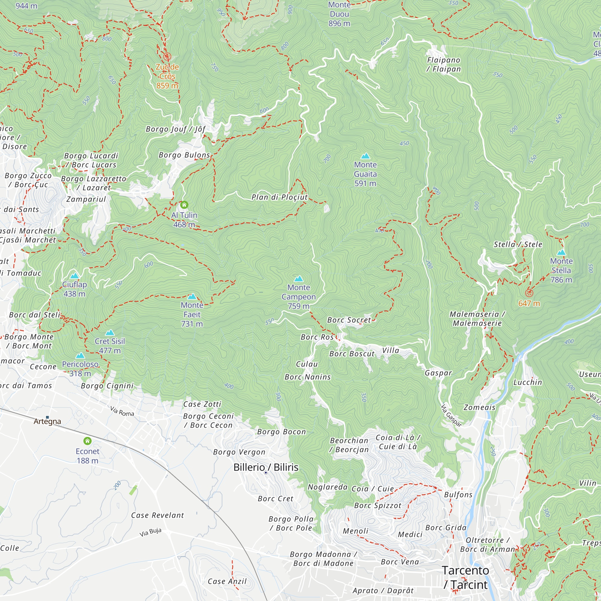 Malga Vidoni map