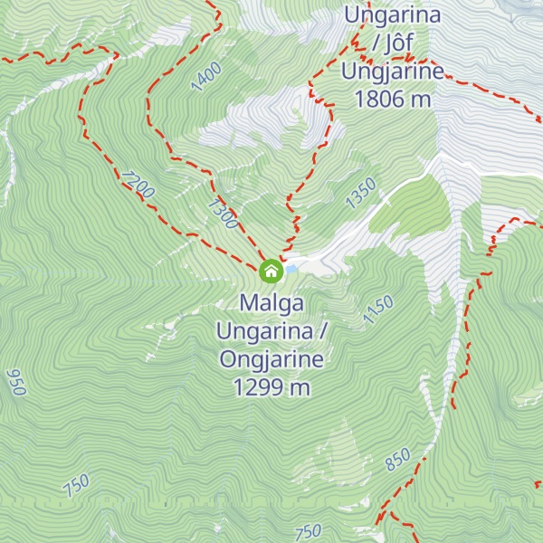 Map of Malga Ungarina / Ongjarine