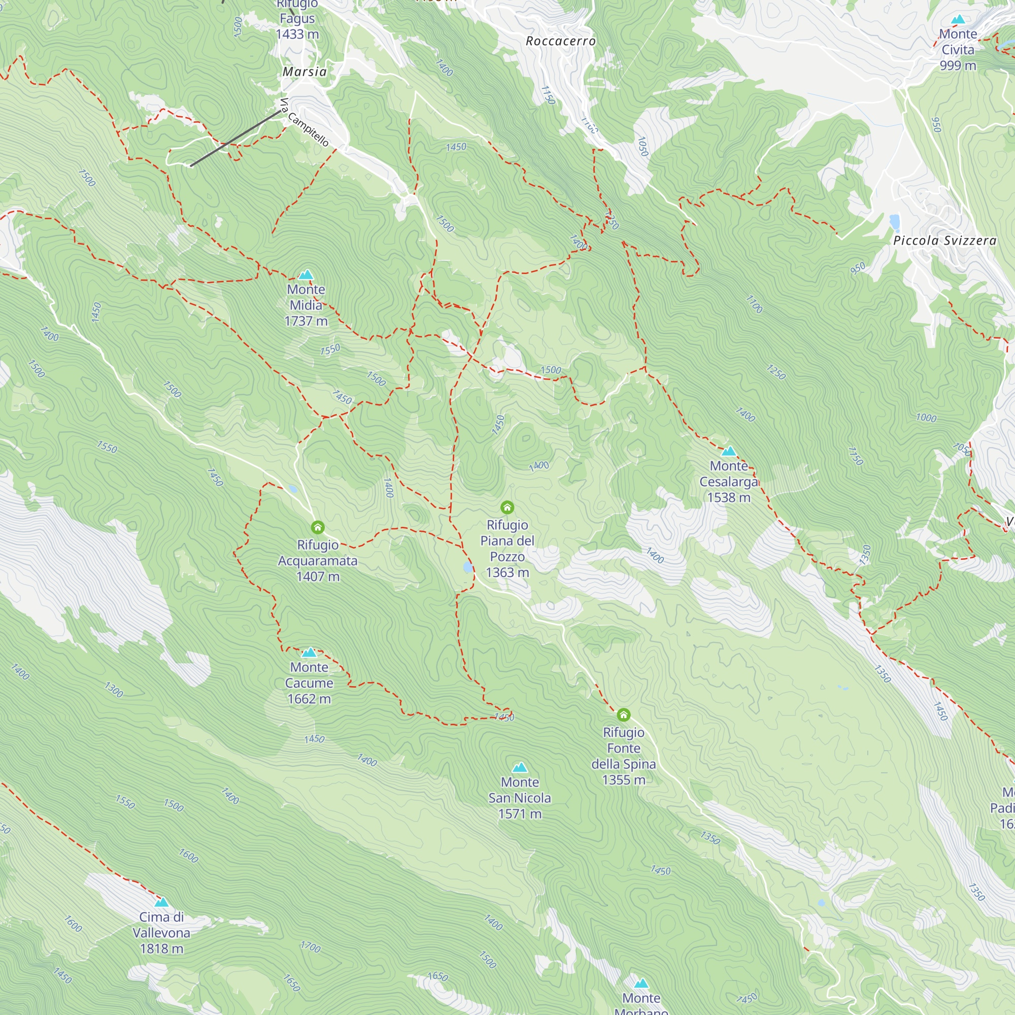 Rifugio Piana del Pozzo map