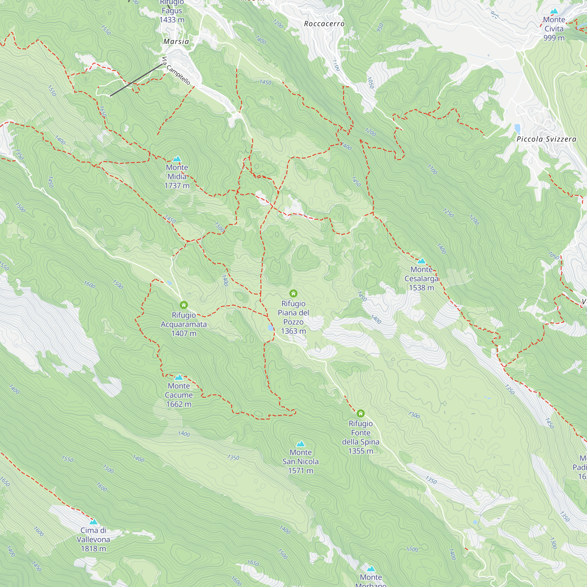 Rifugio Piana del Pozzo map