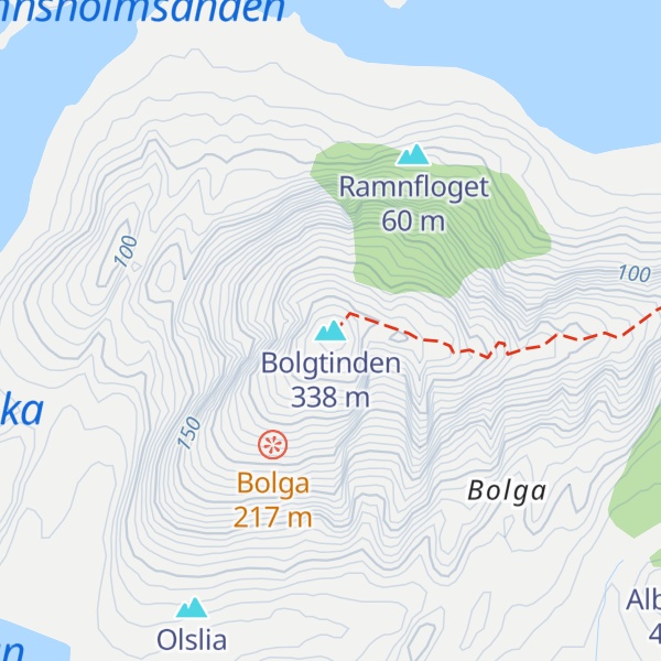 Map of Bolgtinden
