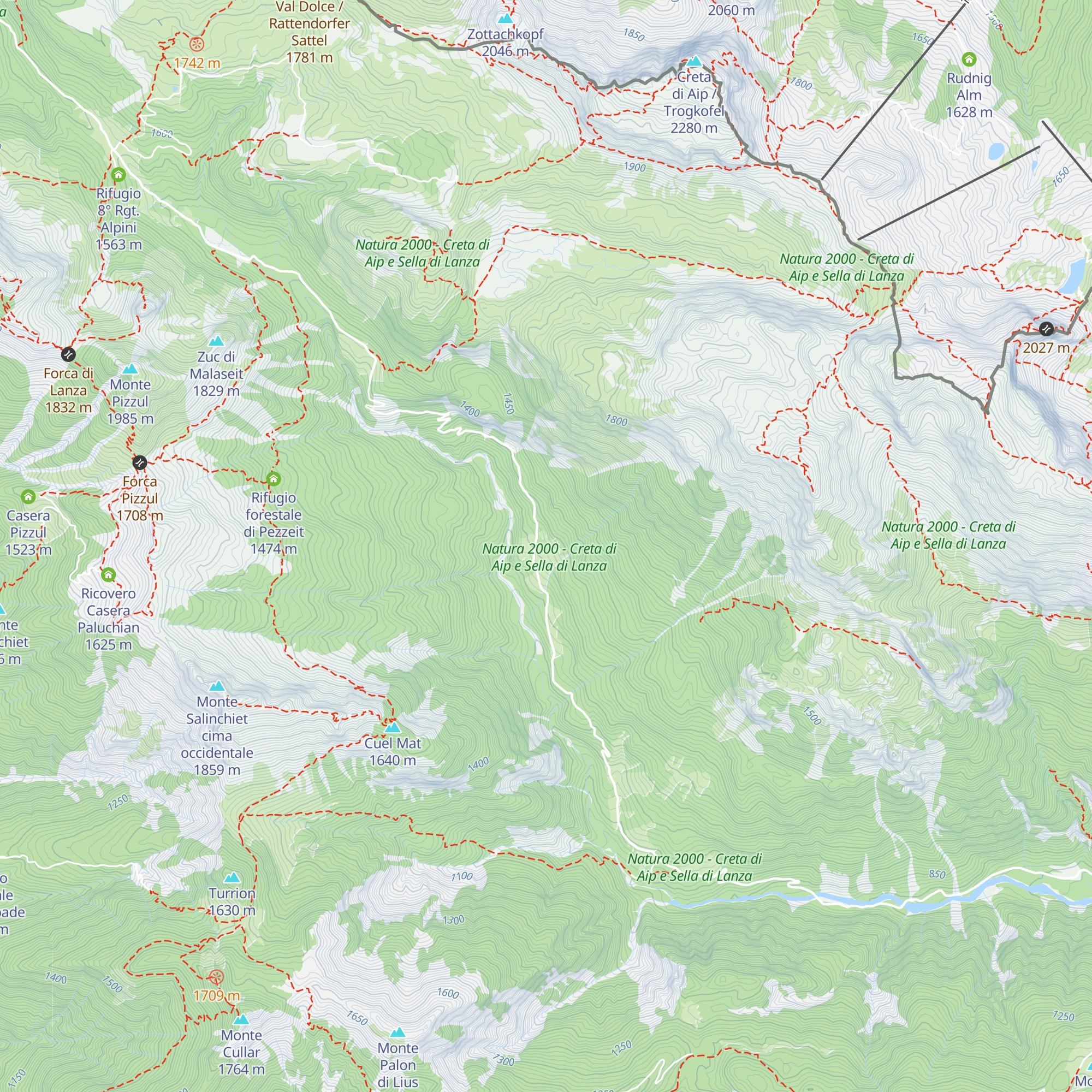 Casera Rio Secco map