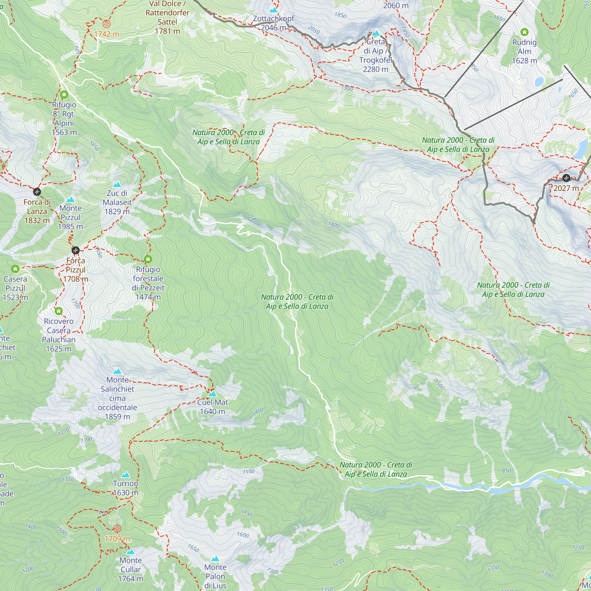 Casera Rio Secco map