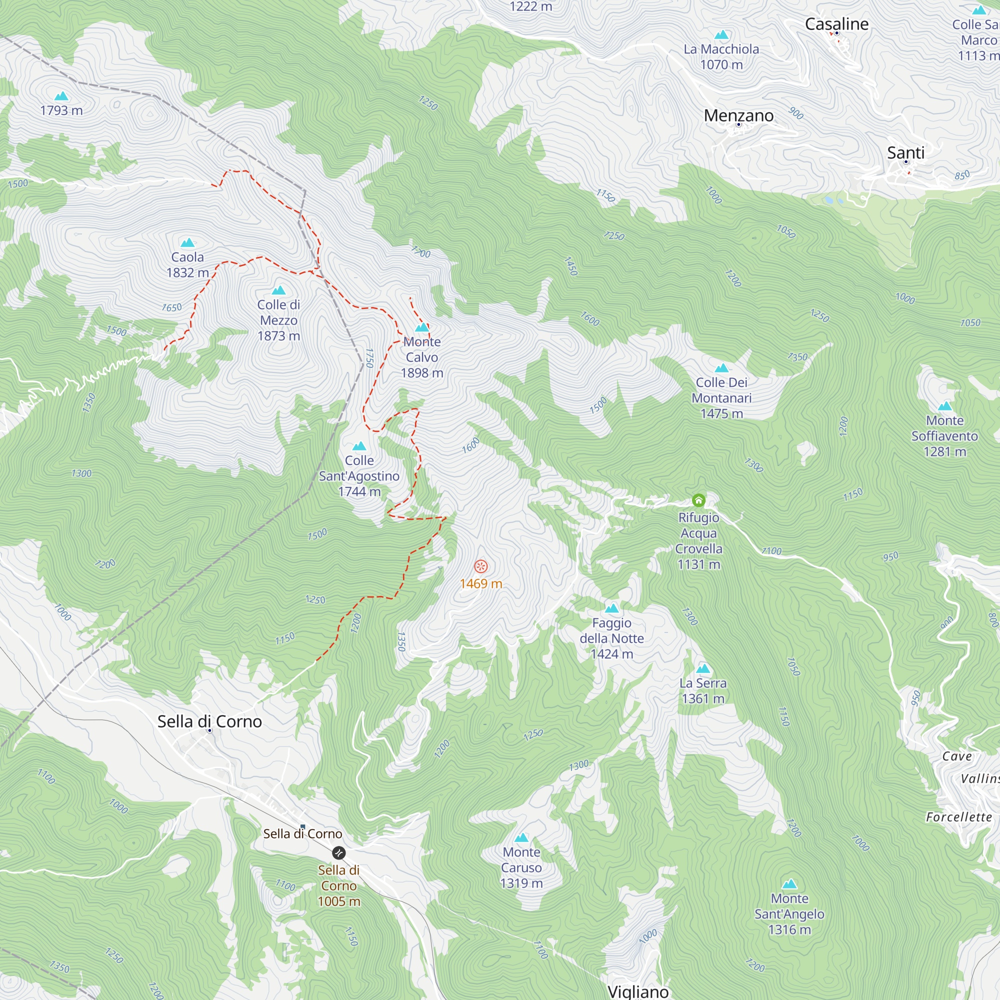 Rifugio Monte Calvo map
