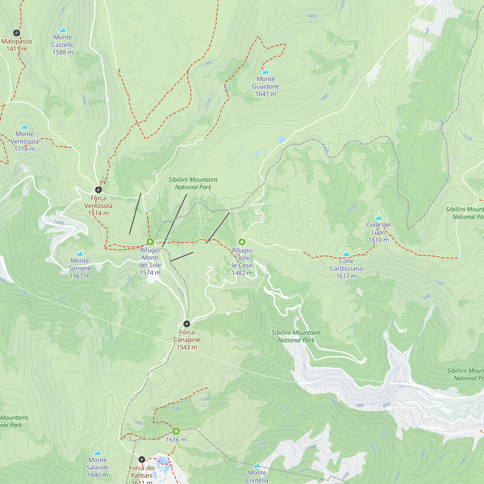 Rifugio Colle le Cese map