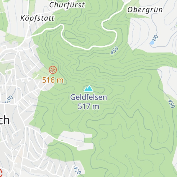 Map of Geldfelsen