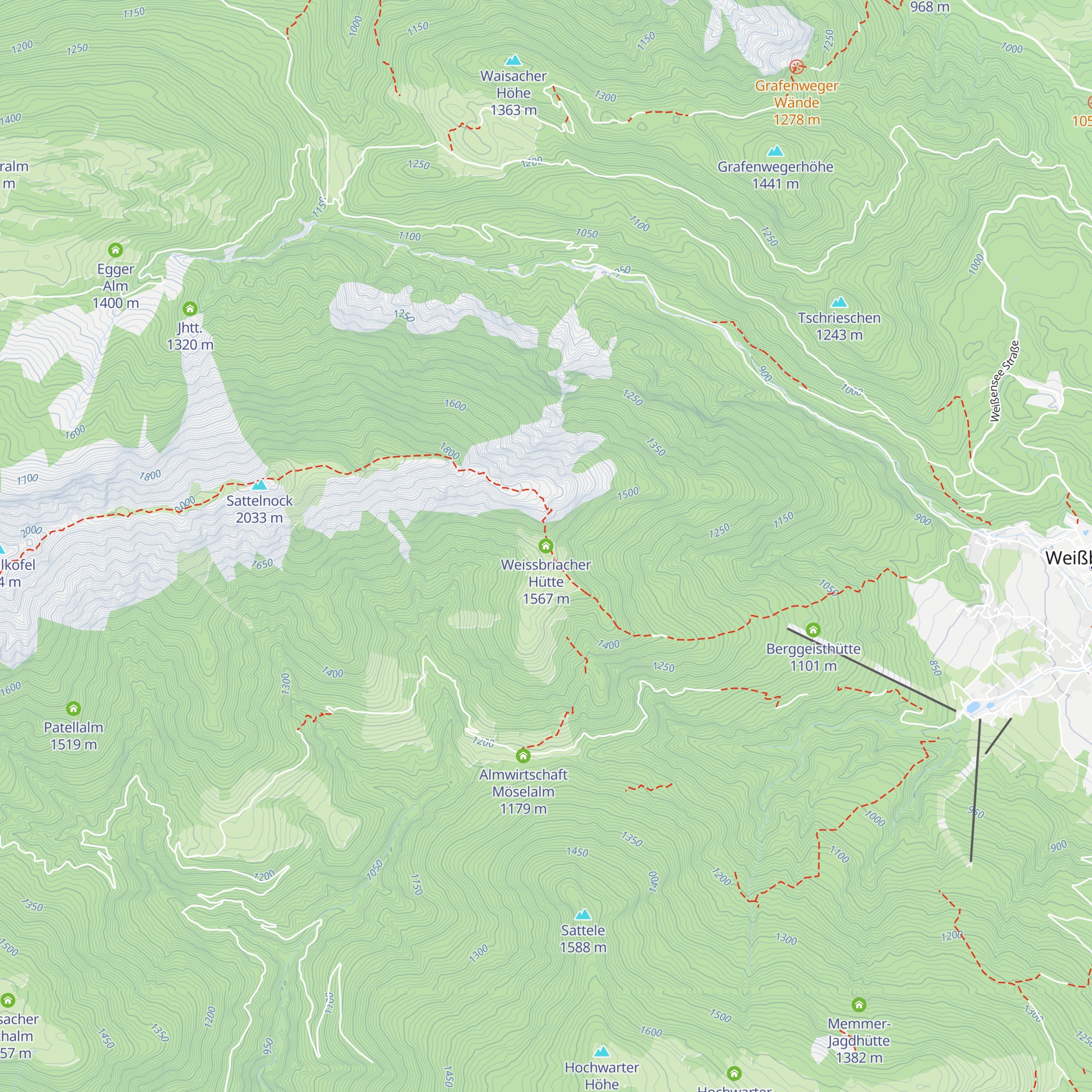 Weissbriacher Hütte map