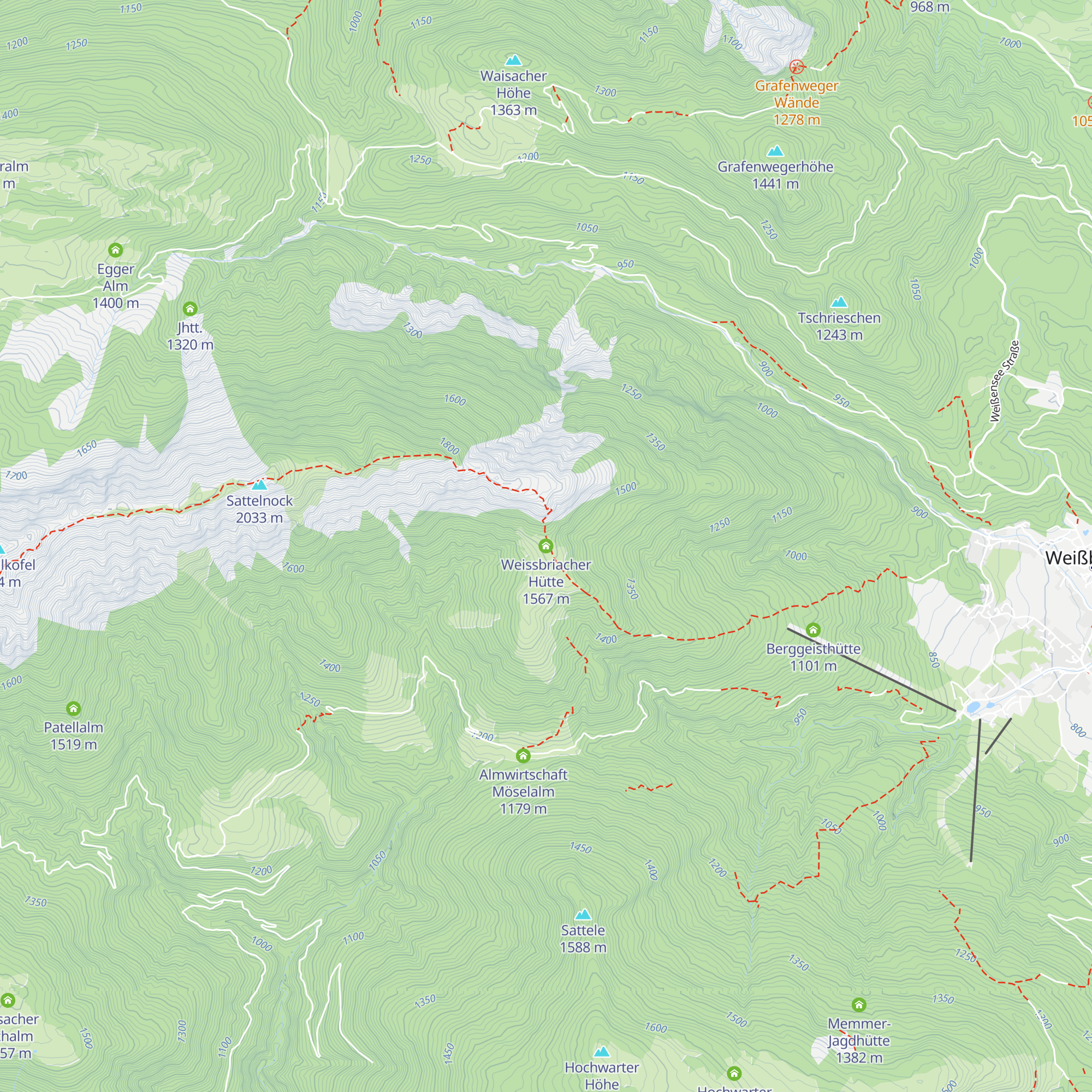 Weissbriacher Hütte map