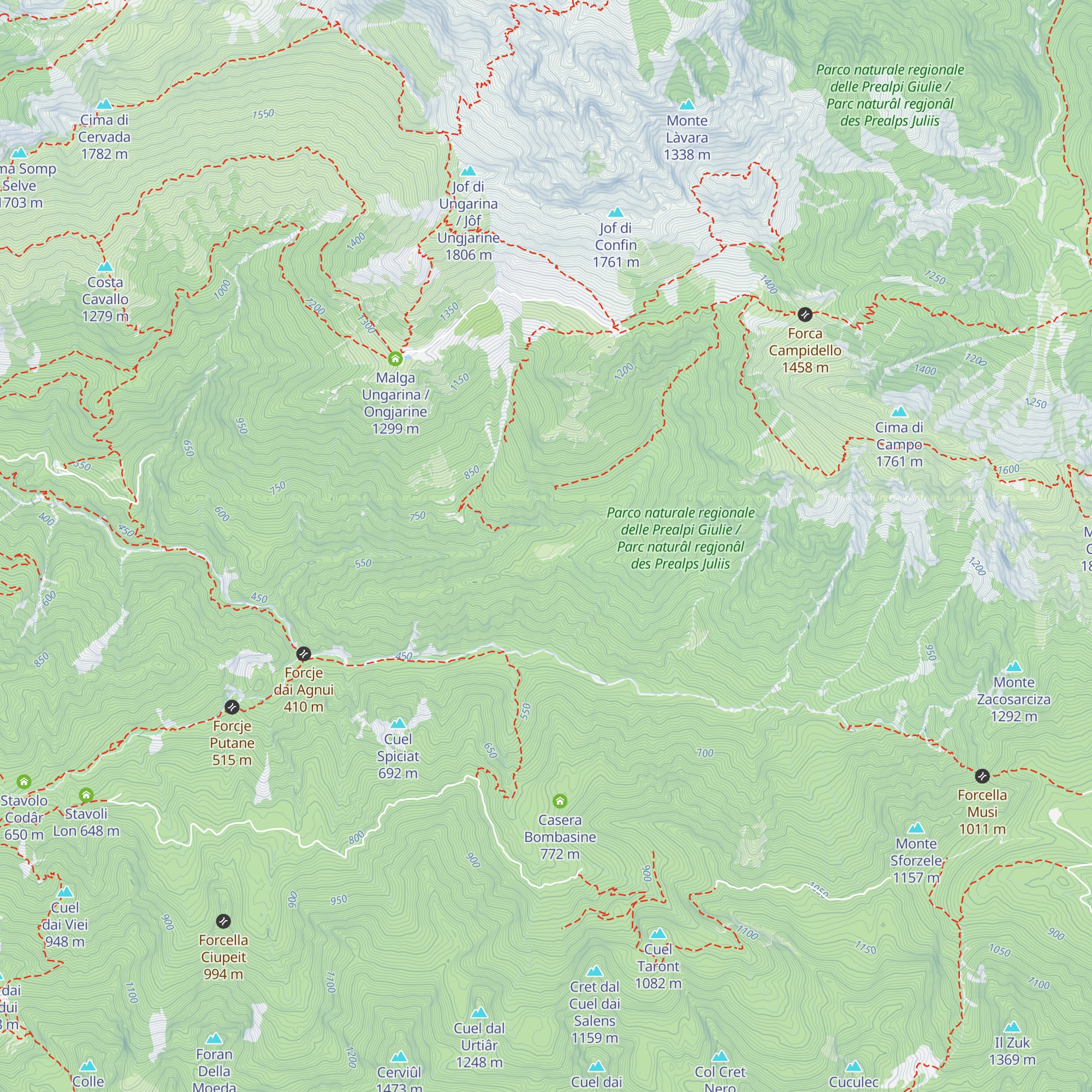 Ricovero Frassin map
