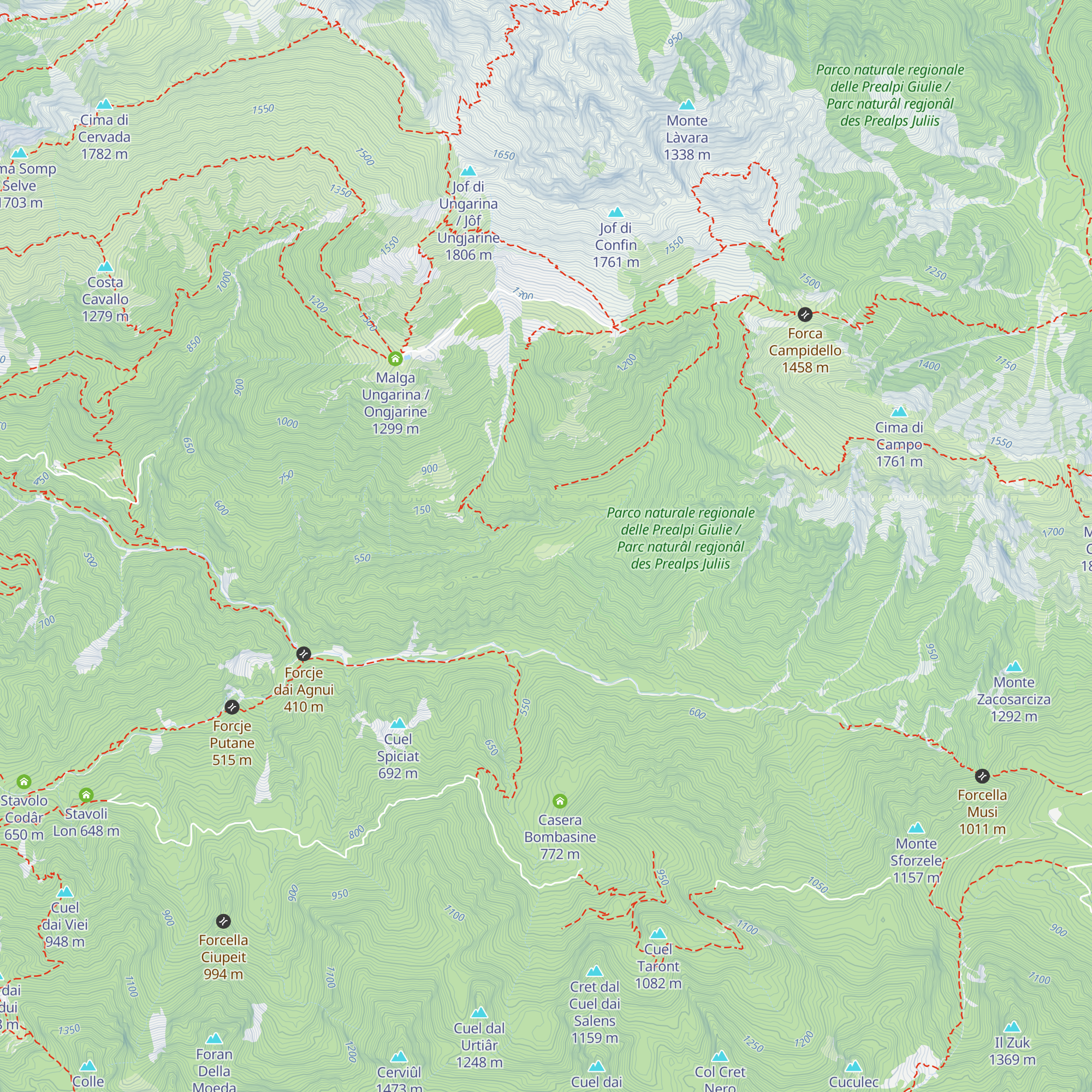 Ricovero Frassin map