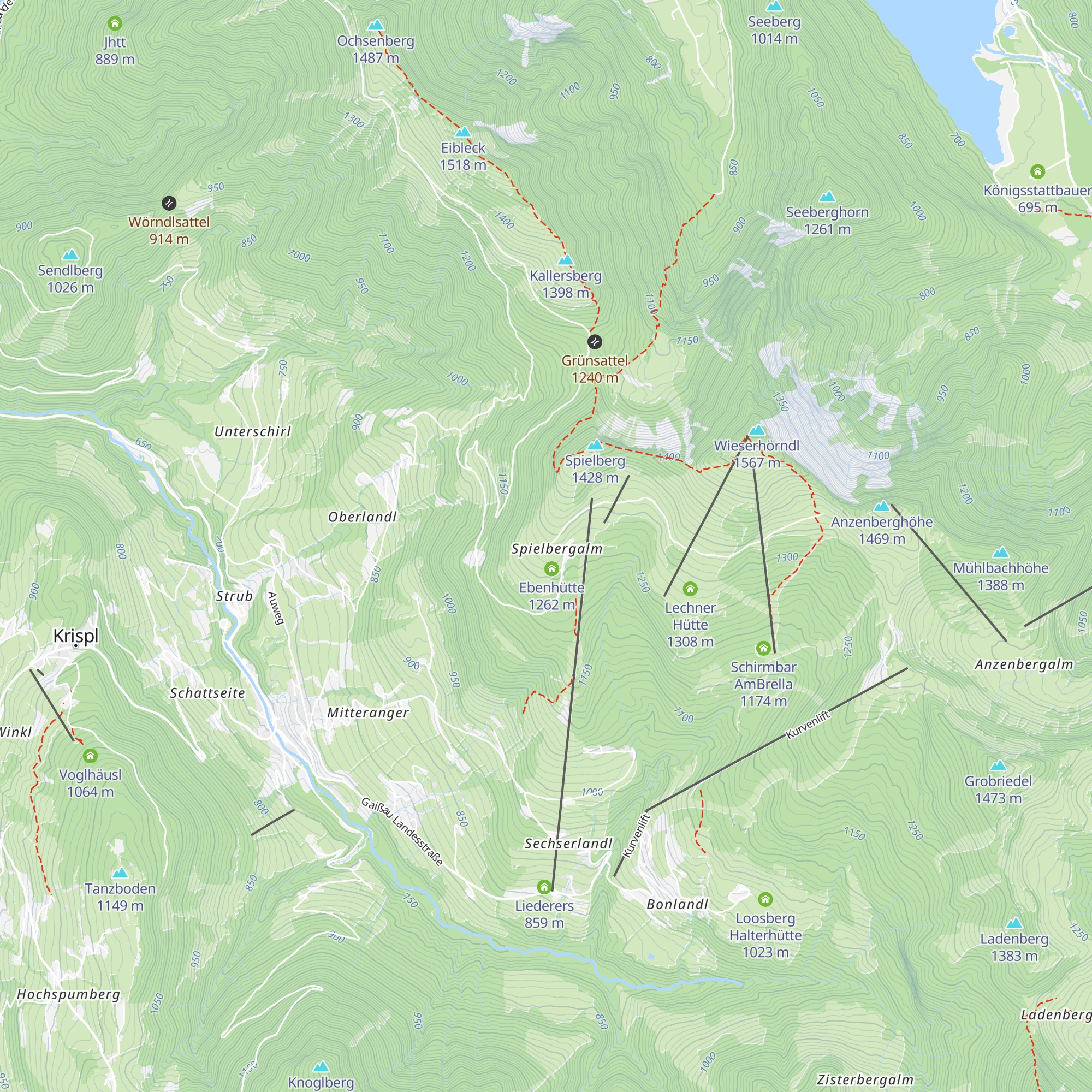 Oberaangerhütte map