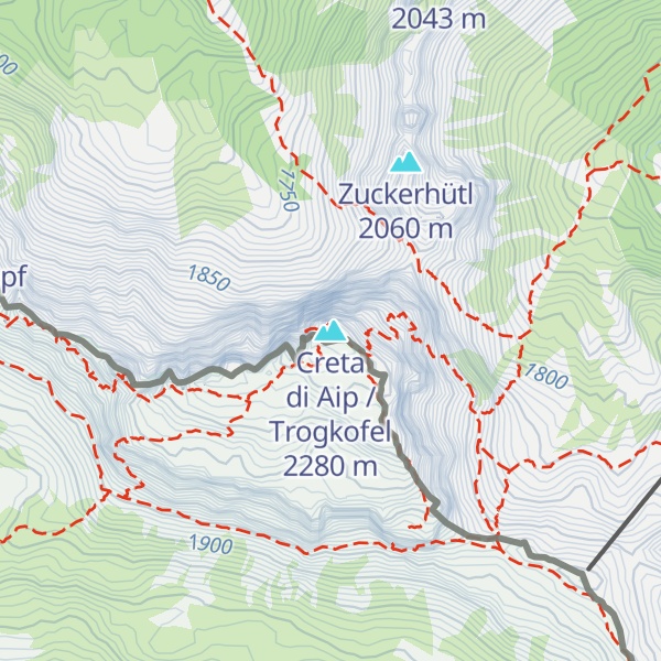 Map of Creta di Aip / Trogkofel