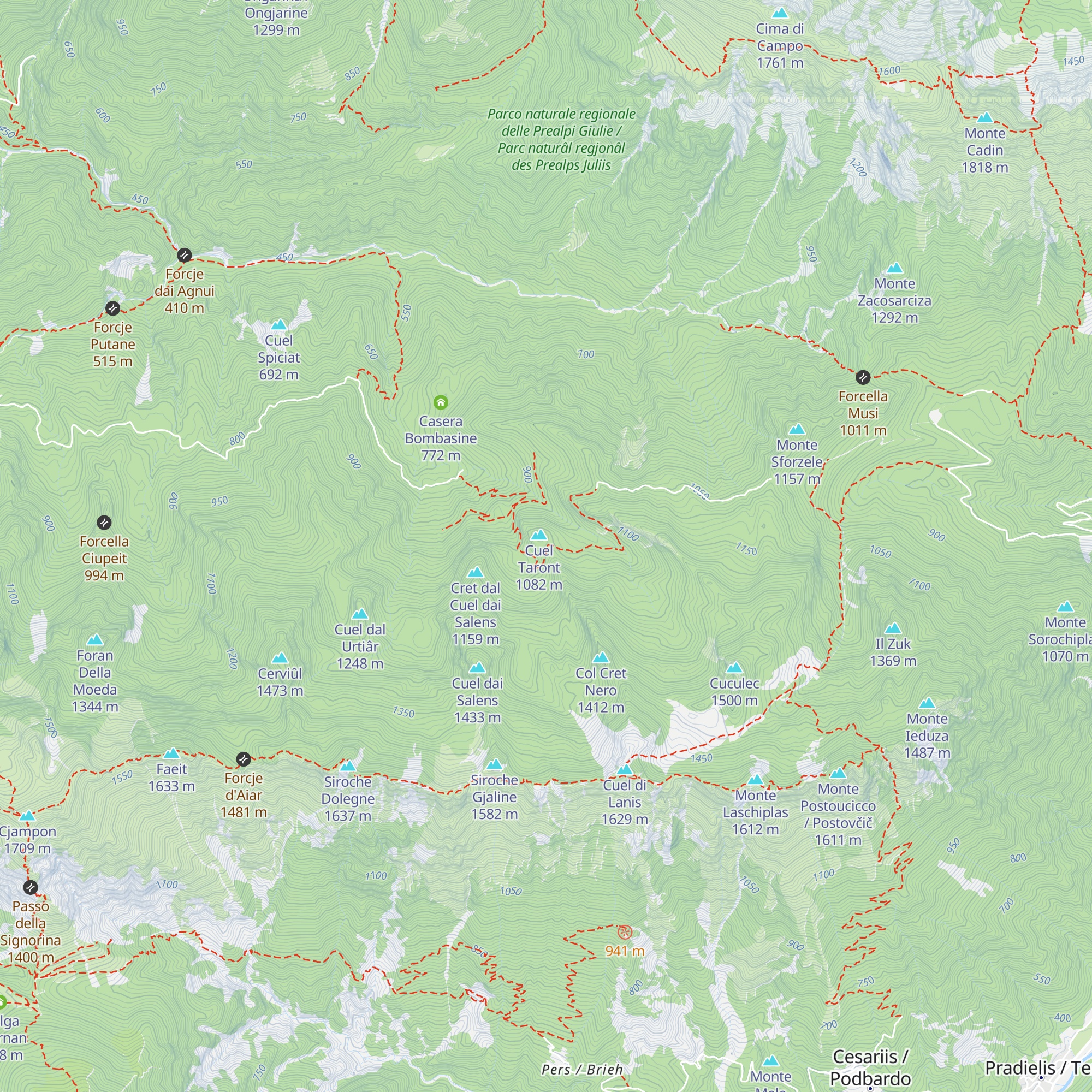 Ricovero Casera Gleriis Bassa map