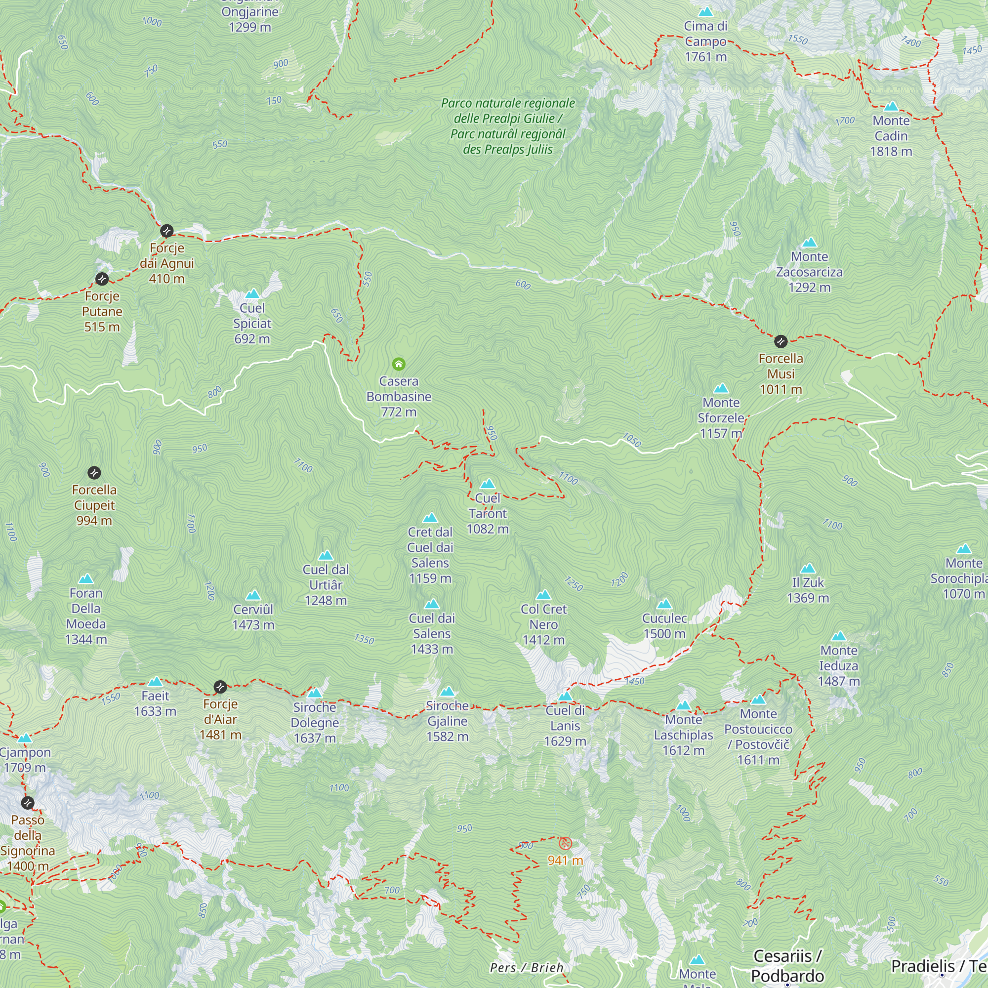 Ricovero Casera Gleriis Bassa map